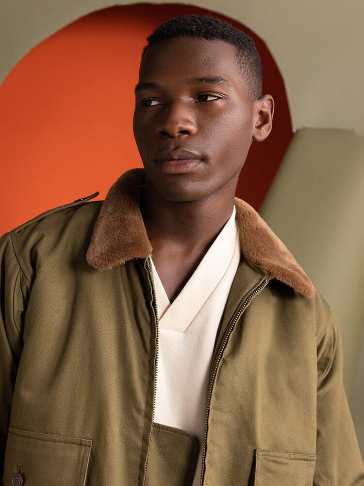 1940S B-10 BOMBER JACKET (OLIVE) - Image 3