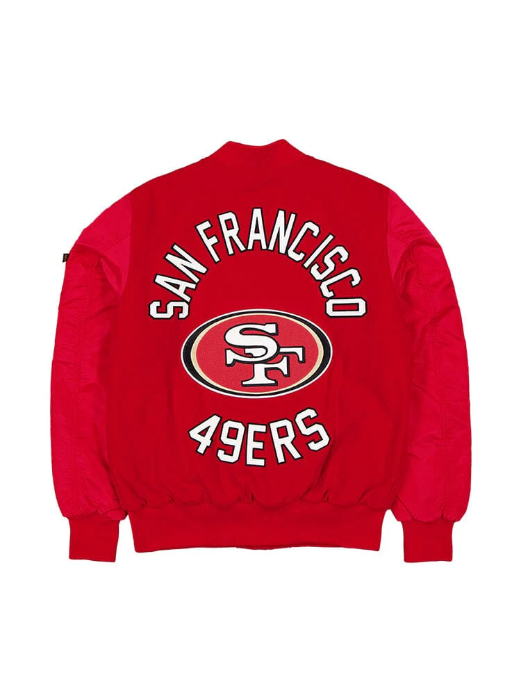SAN FRANSISCO 49ERS X ALPHA X NEW ERA MA-1 BOMBER JACKET - Image 2