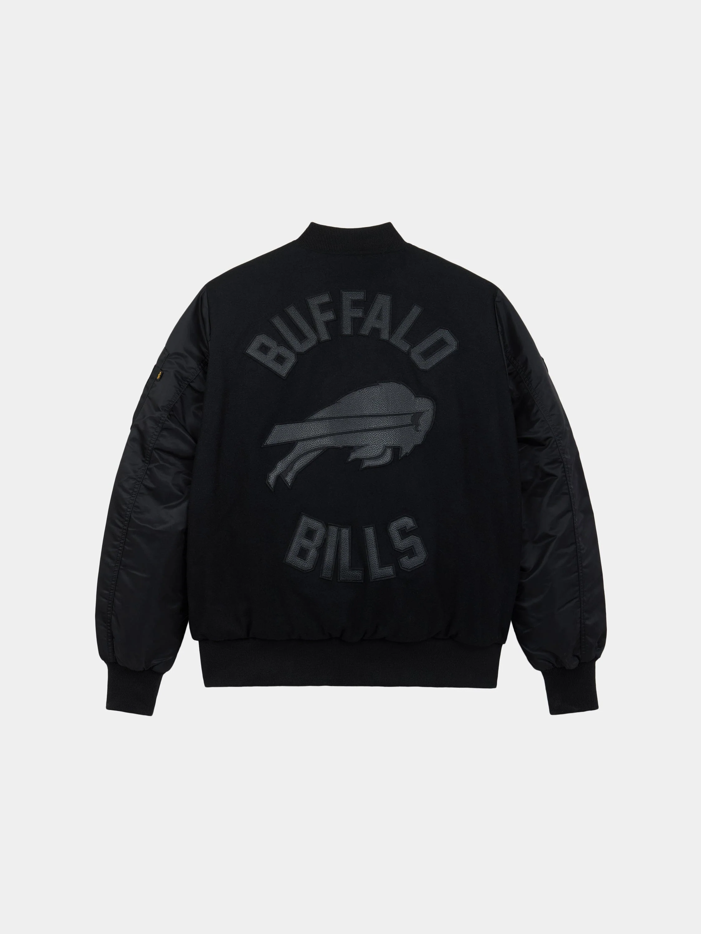 BUFFALO BILLS X ALPHA X NEW ERA WOOL VARSITY MA-1 BOMBER JACKET - Image 2