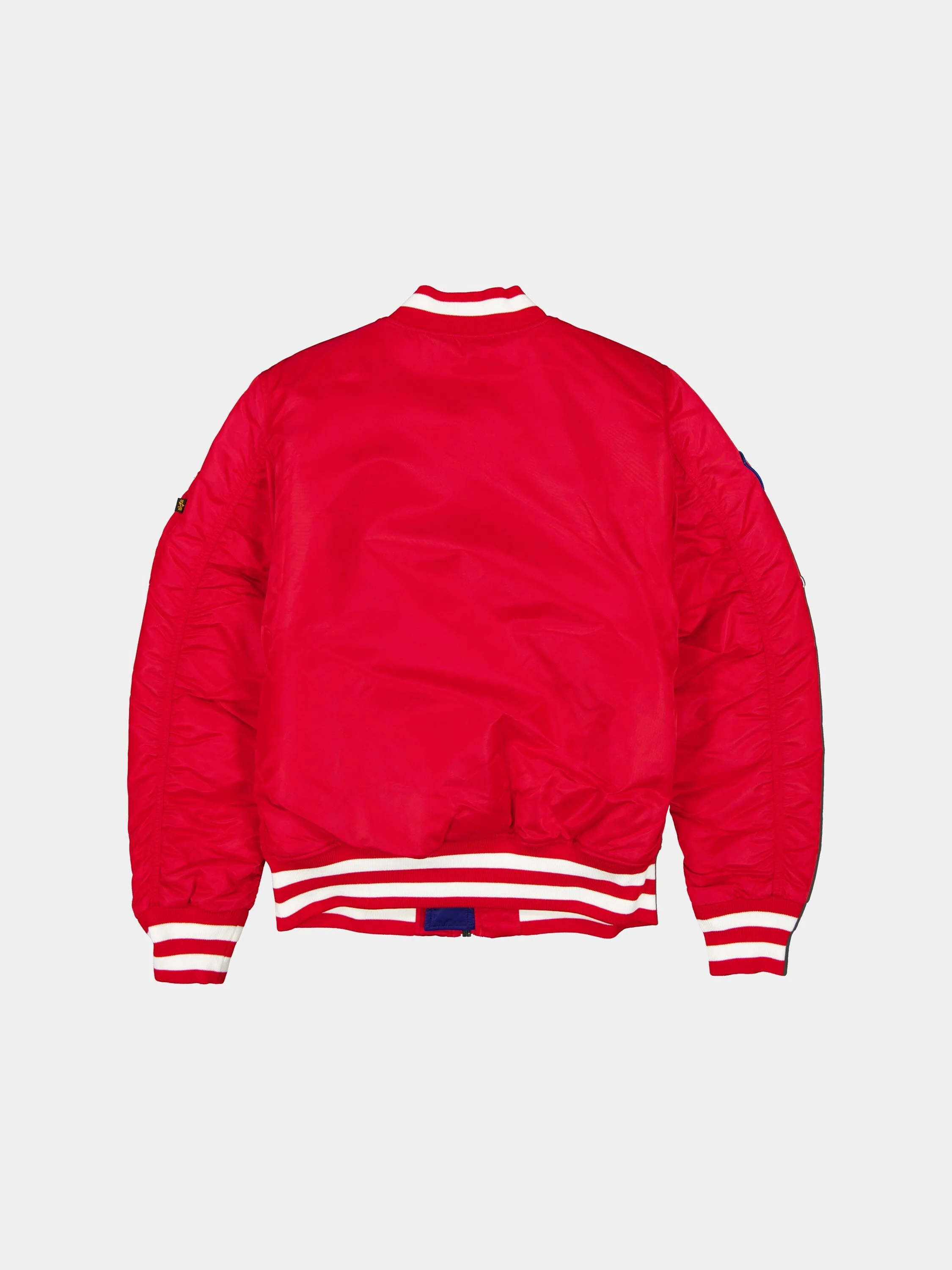 PHILADELPHIA PHILLIES X ALPHA X NEW ERA MA-1 BOMBER JACKET (SCARLET RED) - Image 2