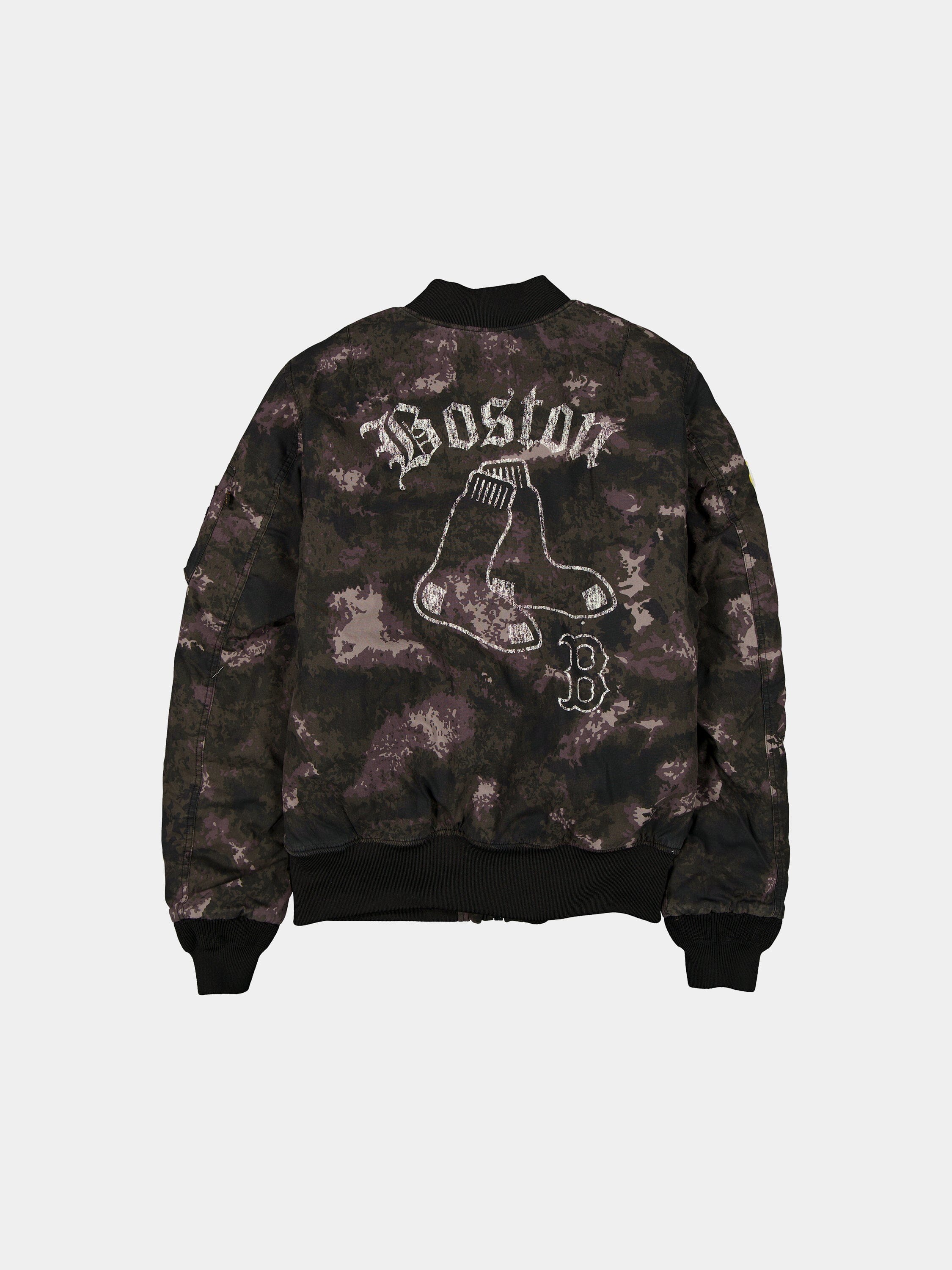 BOSTON RED SOX X ALPHA X NEW ERA MA-1 BOMBER JACKET (BLACK CAMO) - Image 2