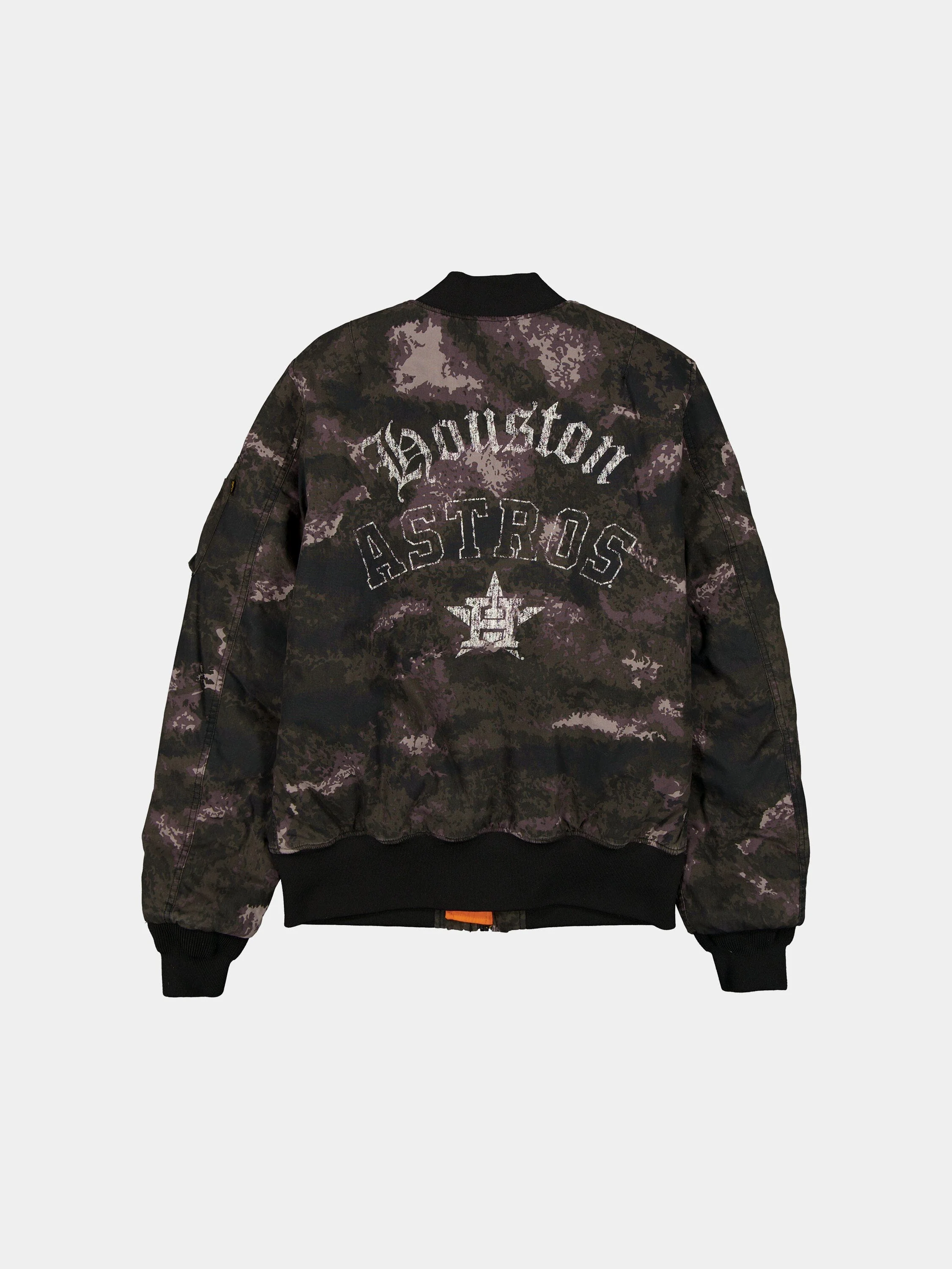HOUSTON ASTROS X ALPHA X NEW ERA MA-1 BOMBER JACKET (BLACK CAMO) - Image 2