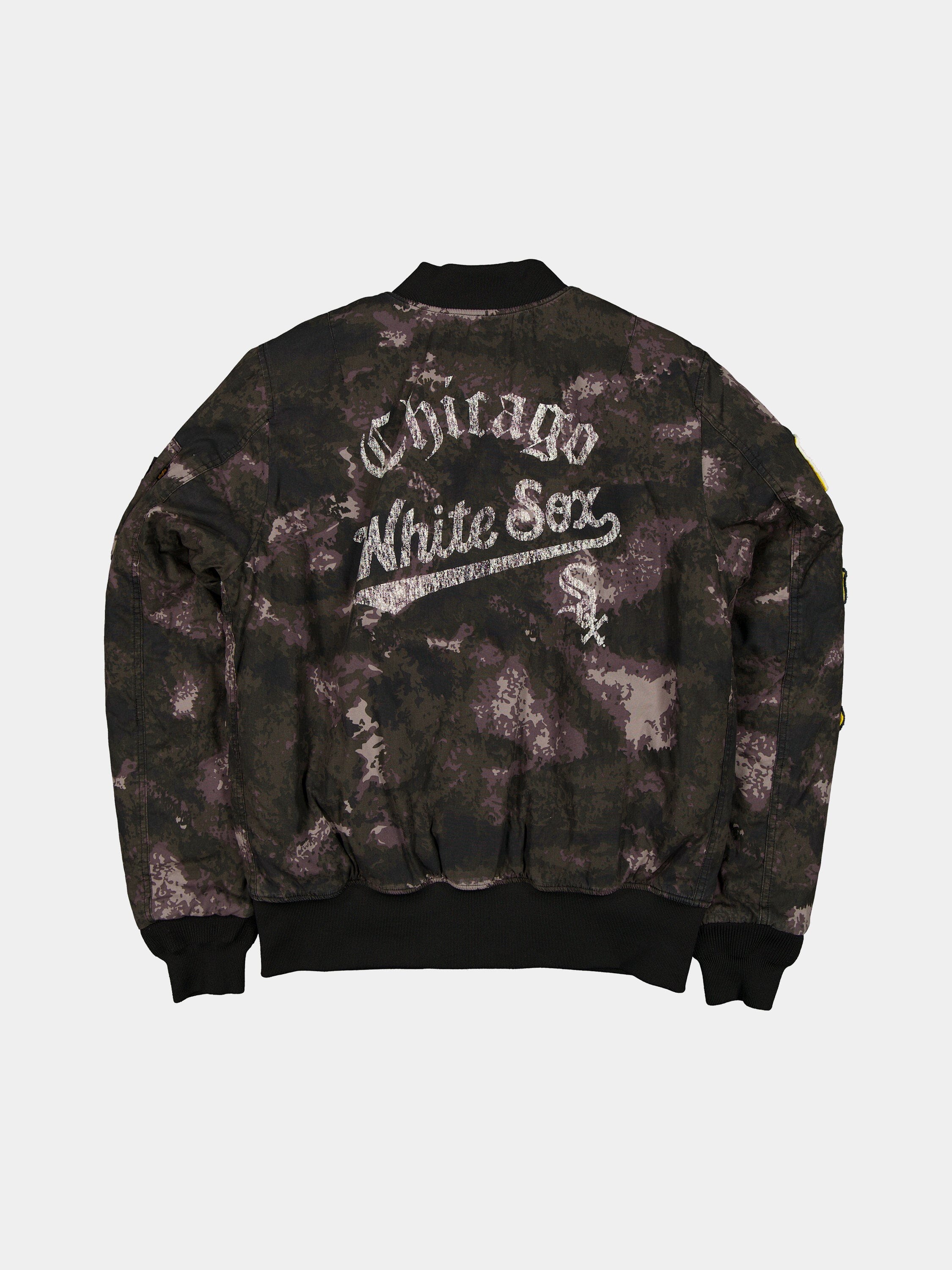 CHICAGO WHITE SOX X ALPHA X NEW ERA MA-1 BOMBER JACKET (BLACK CAMO) - Image 2