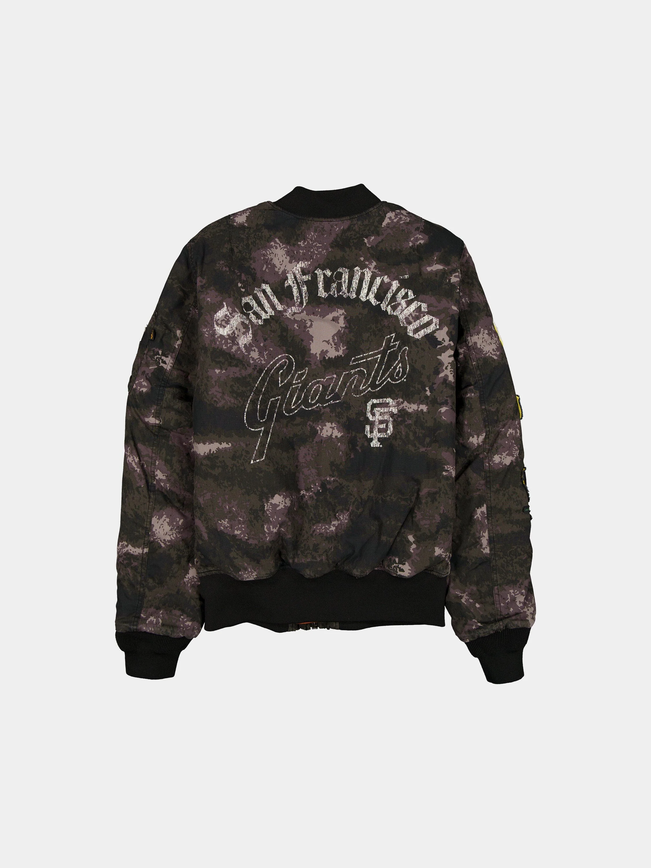 SAN FRANCISCO GIANTS X ALPHA X NEW ERA MA-1 BOMBER JACKET (BLACK CAMO) - Image 2