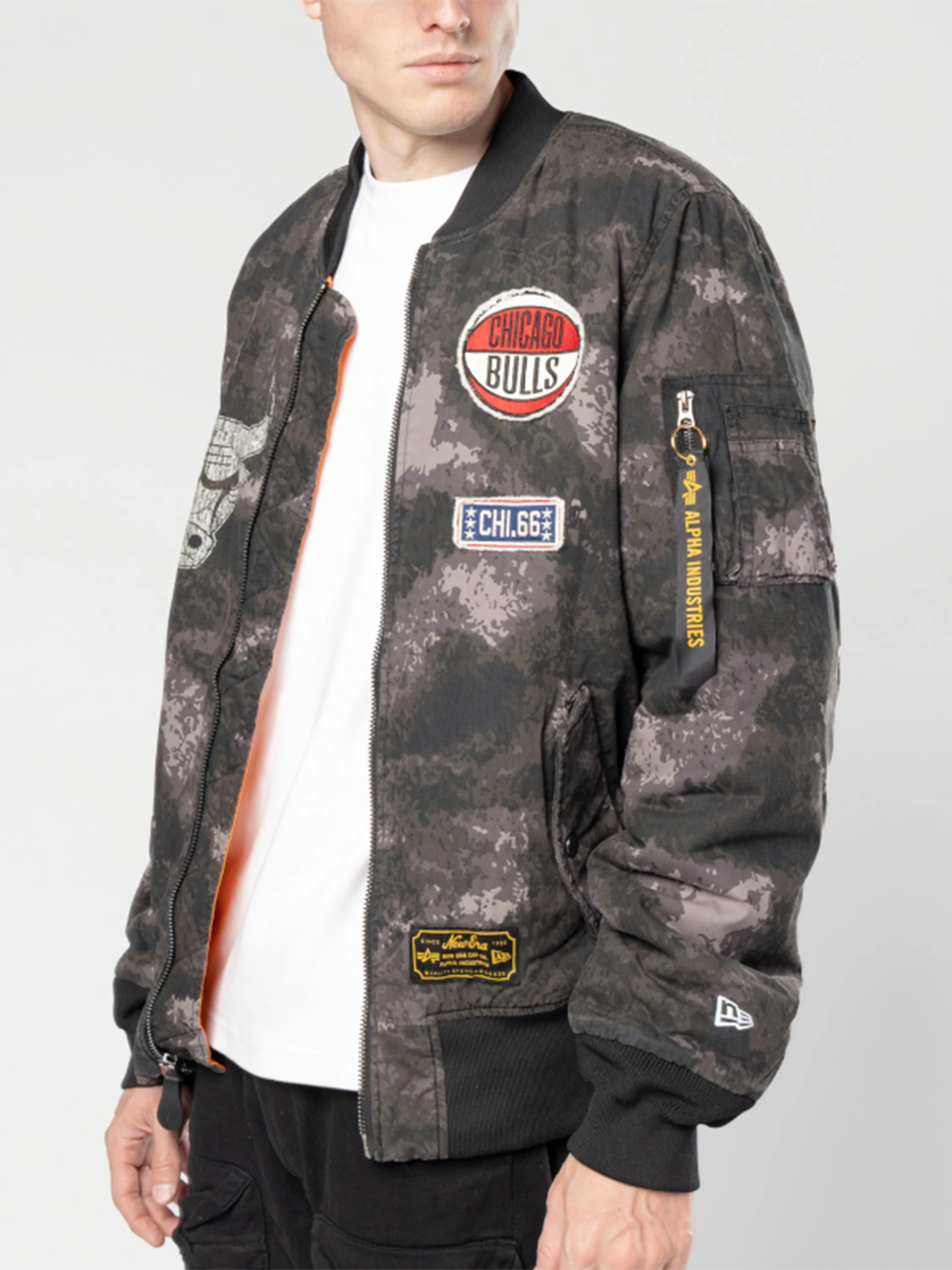 CHICAGO BULLS X ALPHA X NEW ERA MA-1 BOMBER JACKET (BLACK CAMO) - Image 10