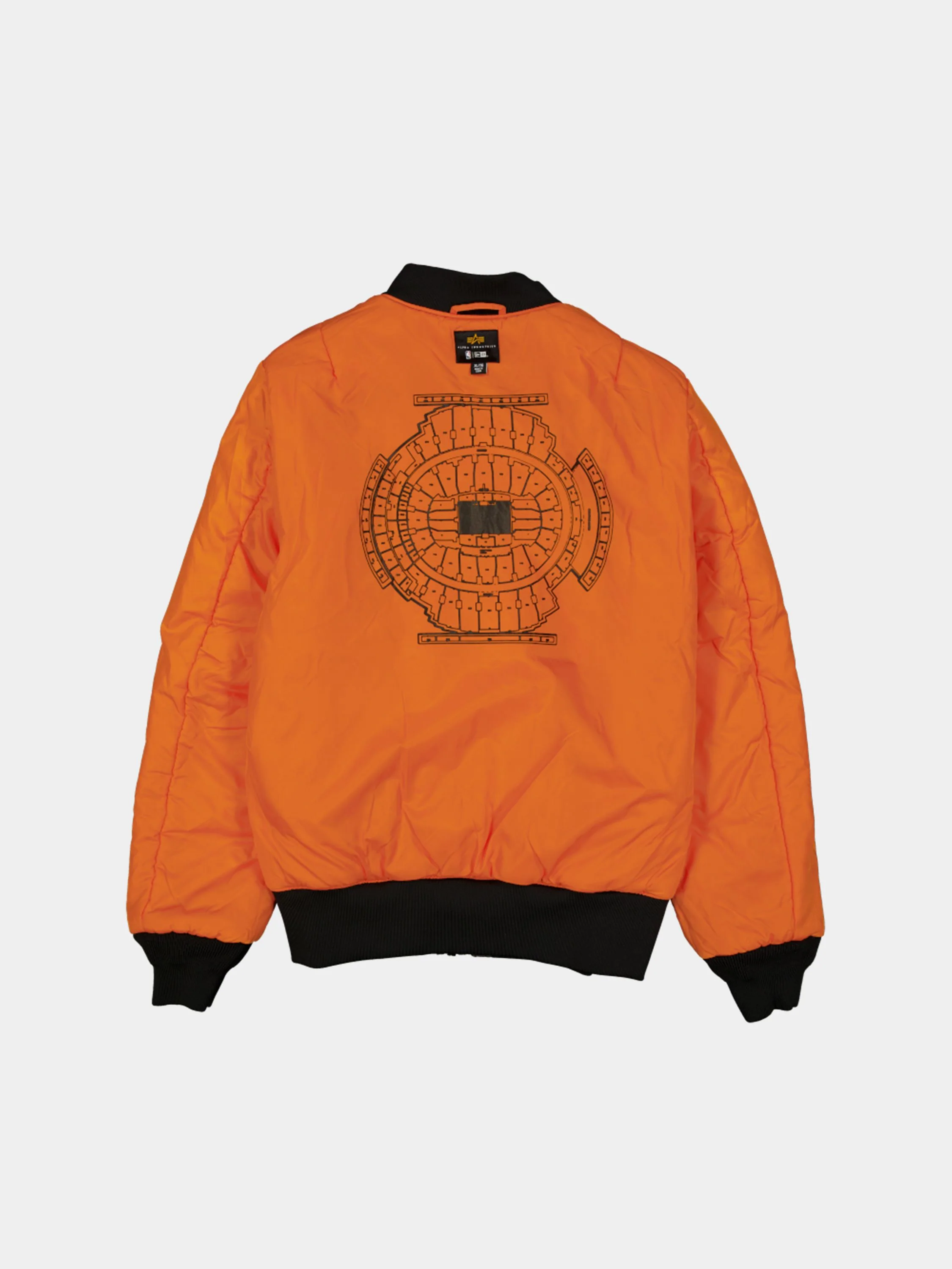 NEW YORK KNICKS X ALPHA X NEW ERA MA-1 BOMBER JACKET (BLACK CAMO) - Image 4