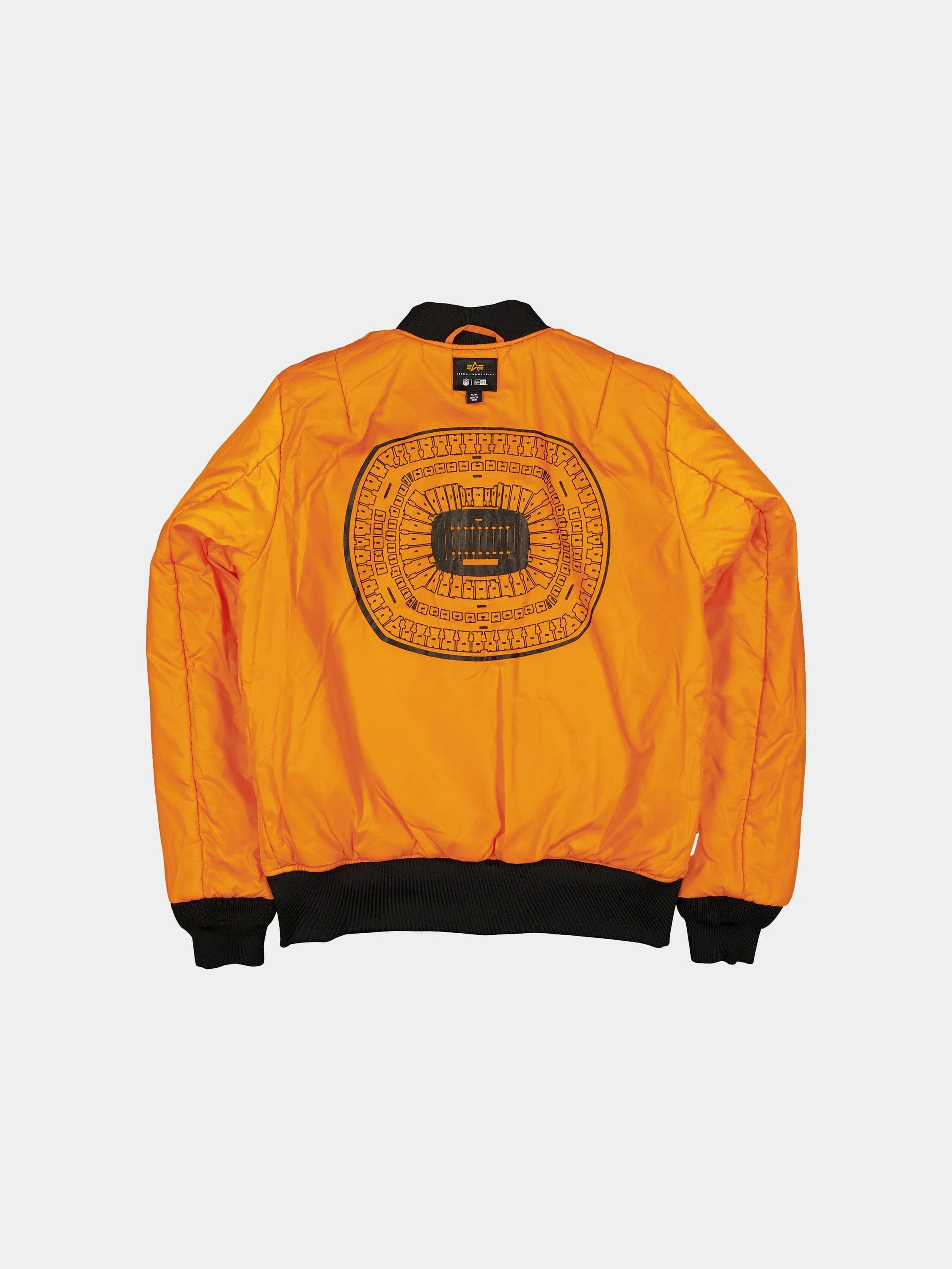 NEW YORK JETS X ALPHA X NEW ERA MA-1 BOMBER JACKET (BLACK CAMO) - Image 4