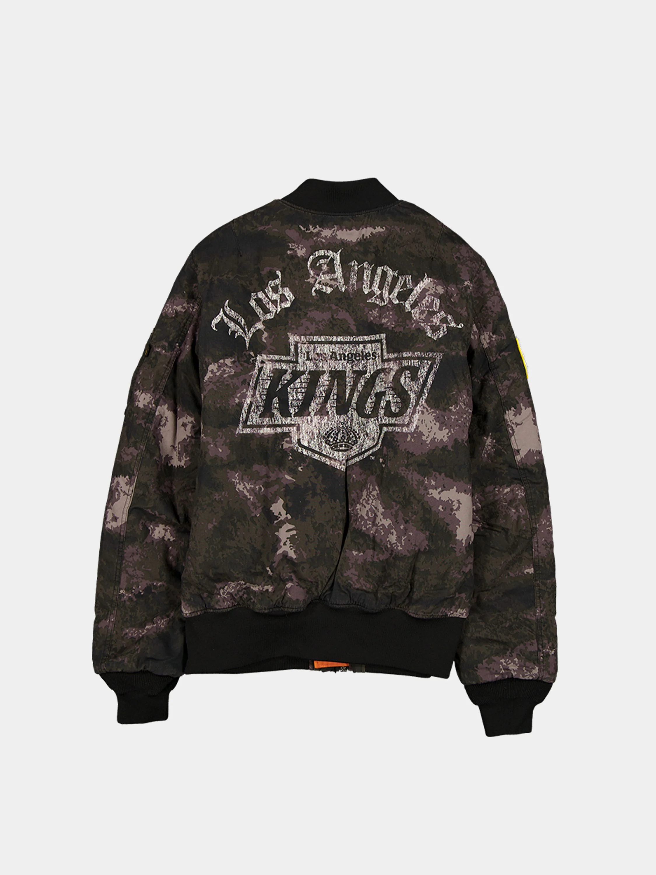 LOS ANGELES KINGS X ALPHA X NEW ERA MA-1 BOMBER JACKET (BLACK CAMO) - Image 2