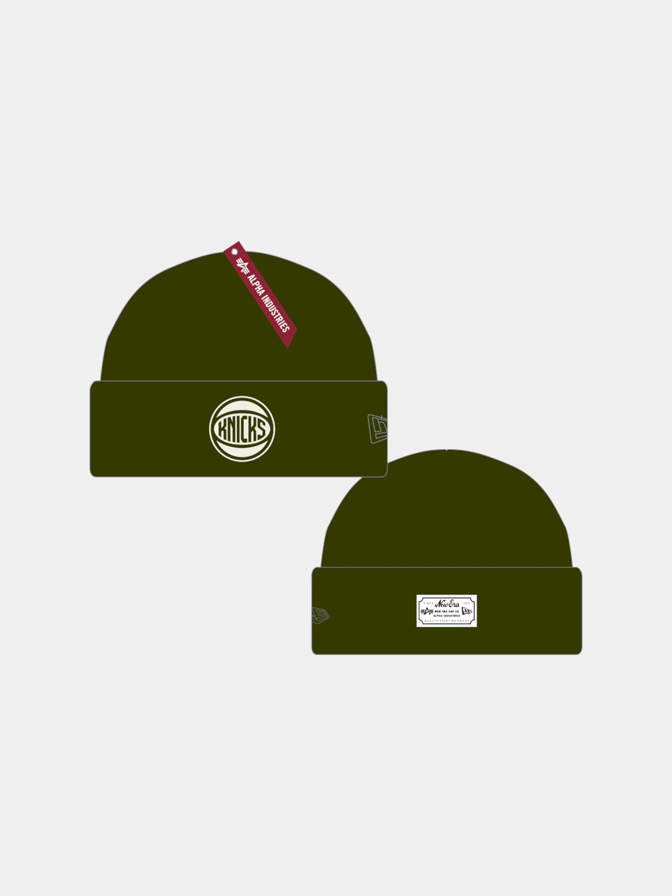 NEW YORK KNICKS X ALPHA X NEW ERA SHORT CUFF BEANIE - Image 4