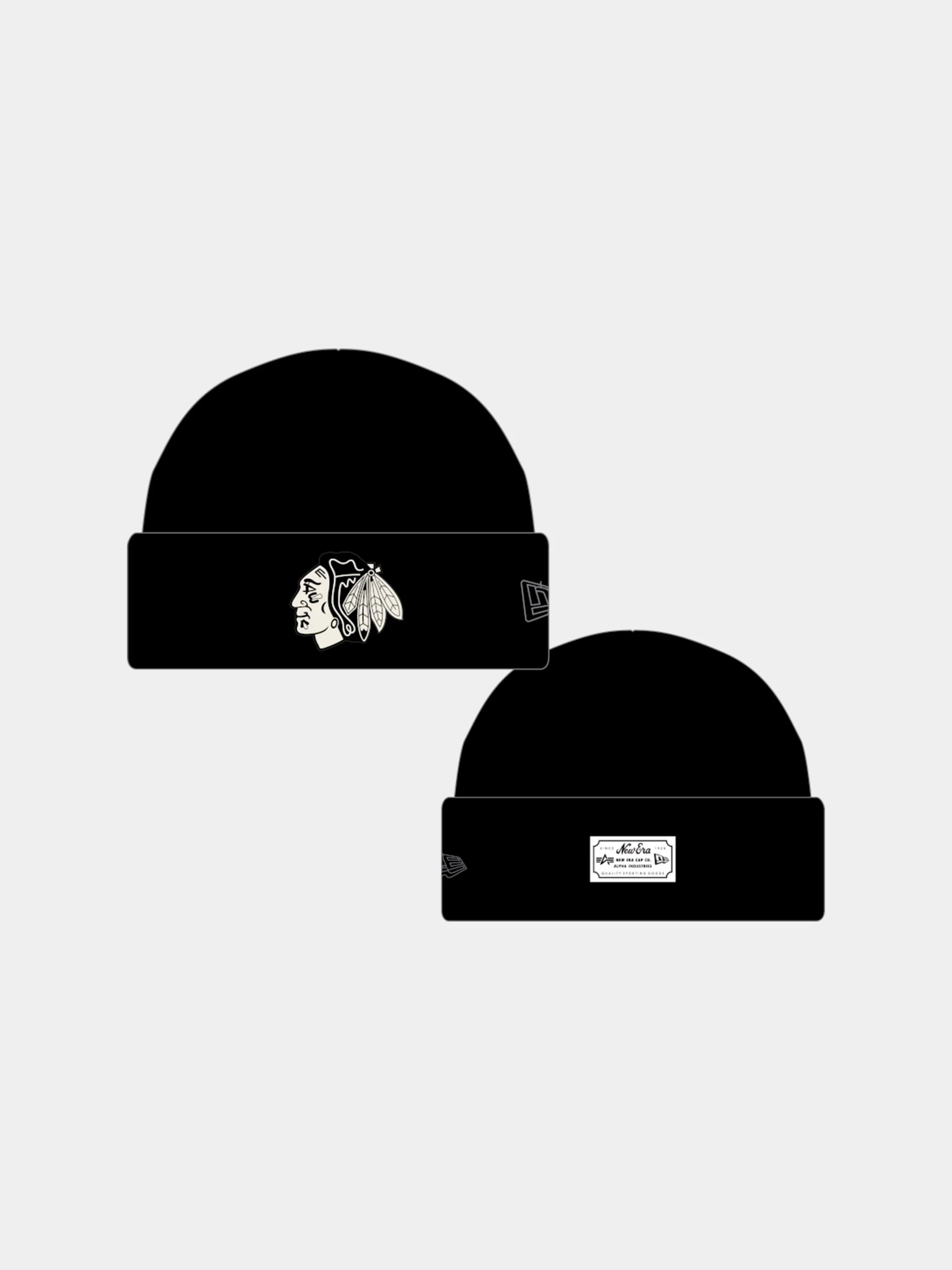 CHICAGO BLACKHAWKS X ALPHA X NEW ERA SHORT CUFF BEANIE - Image 4
