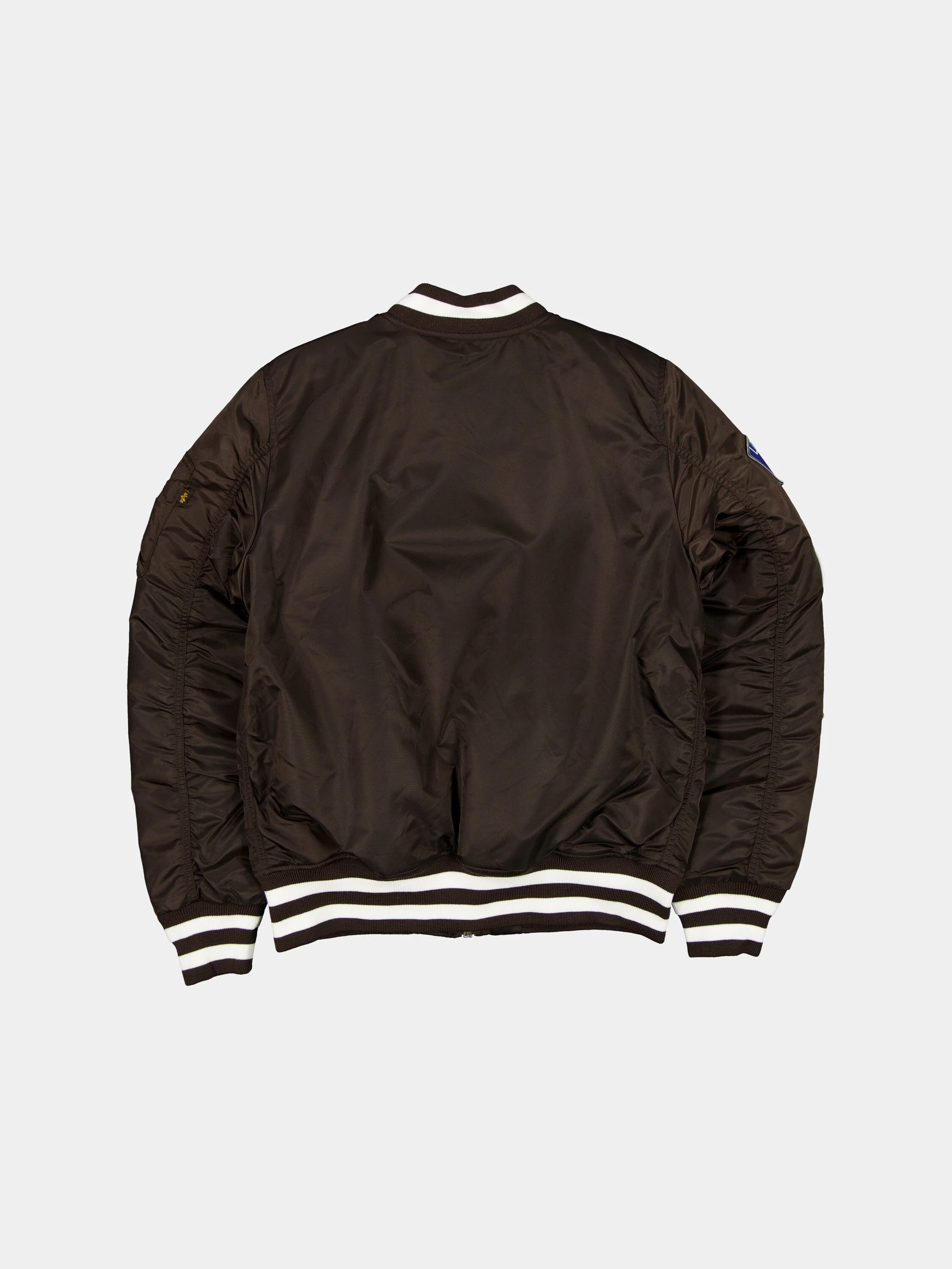 LOS ANGELES DODGERS X ALPHA X NEW ERA MA-1 BOMBER JACKET (BURNT WOOD) - Image 2