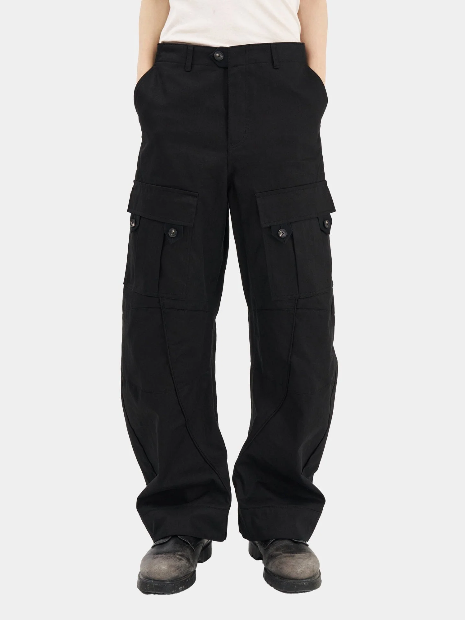 JIYONGKIM X ALPHA CURVED MULTI-POCKET TROUSERS - Image 11