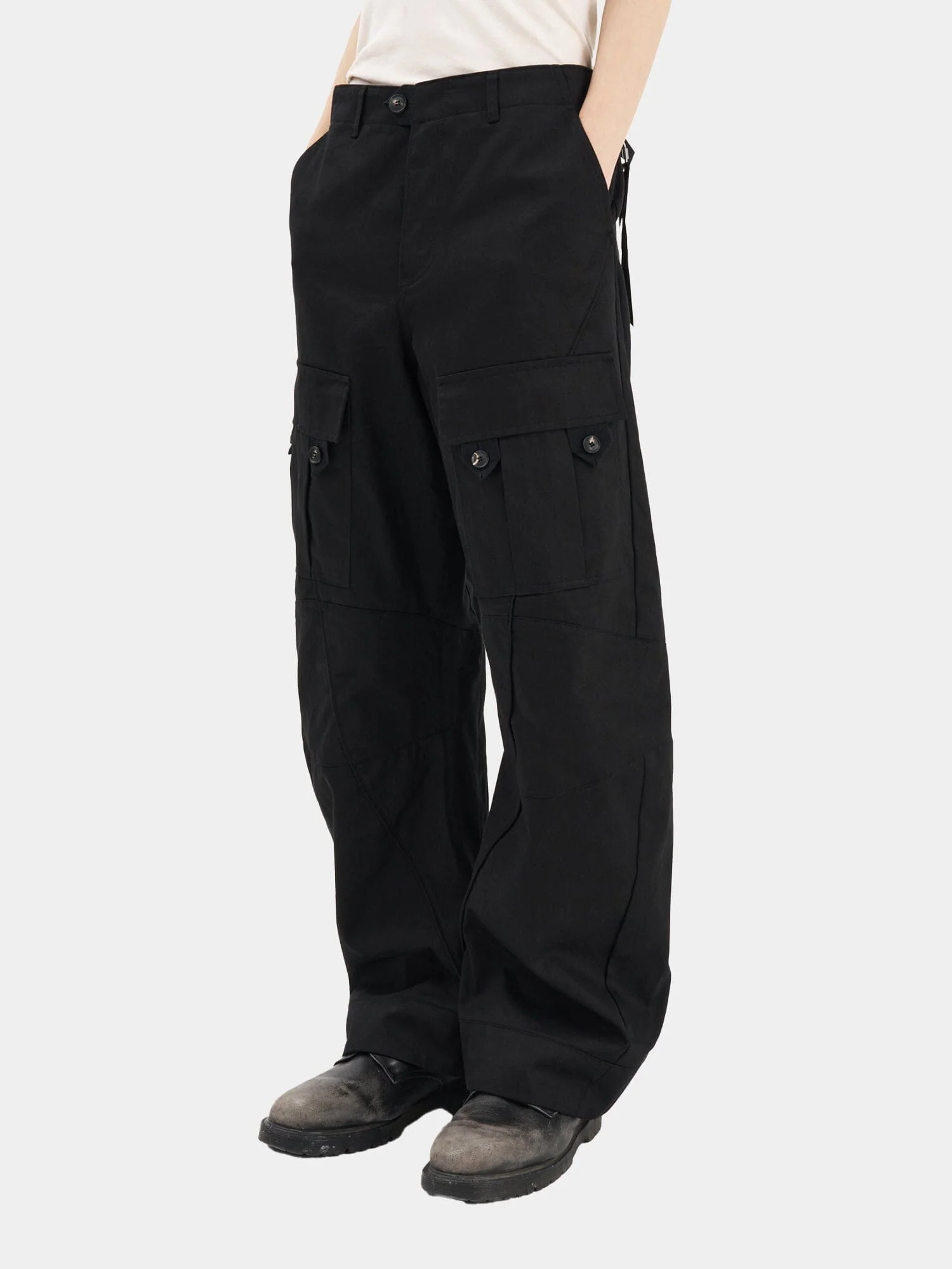 JIYONGKIM X ALPHA CURVED MULTI-POCKET TROUSERS - Image 12