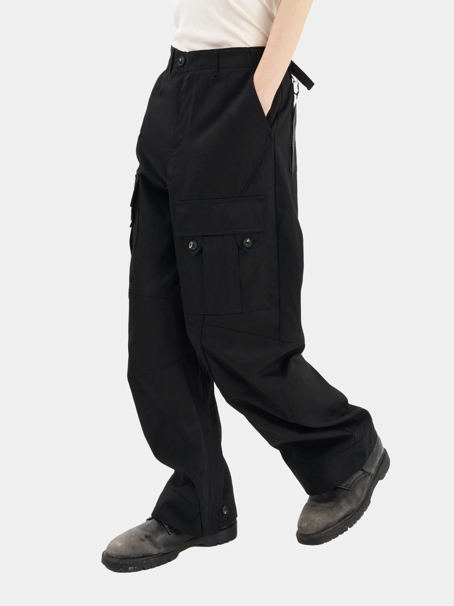 JIYONGKIM X ALPHA CURVED MULTI-POCKET TROUSERS - Image 13