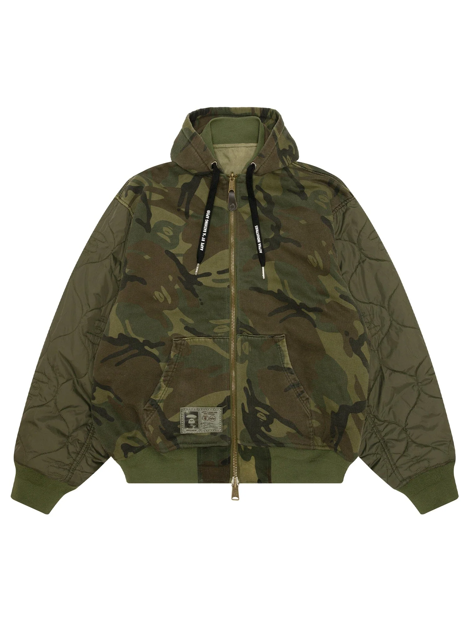 AAPE X ALPHA REVERSIBLE PADDED MA-1 QUILTED JACKET - Image 4