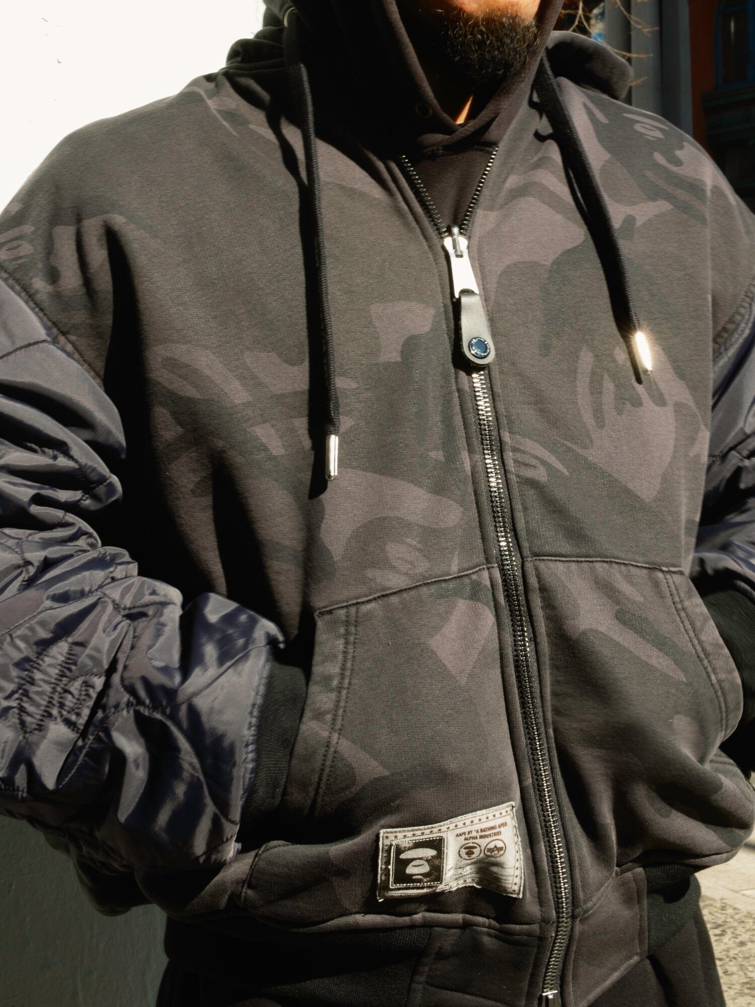 AAPE X ALPHA REVERSIBLE PADDED MA-1 QUILTED JACKET - Image 9