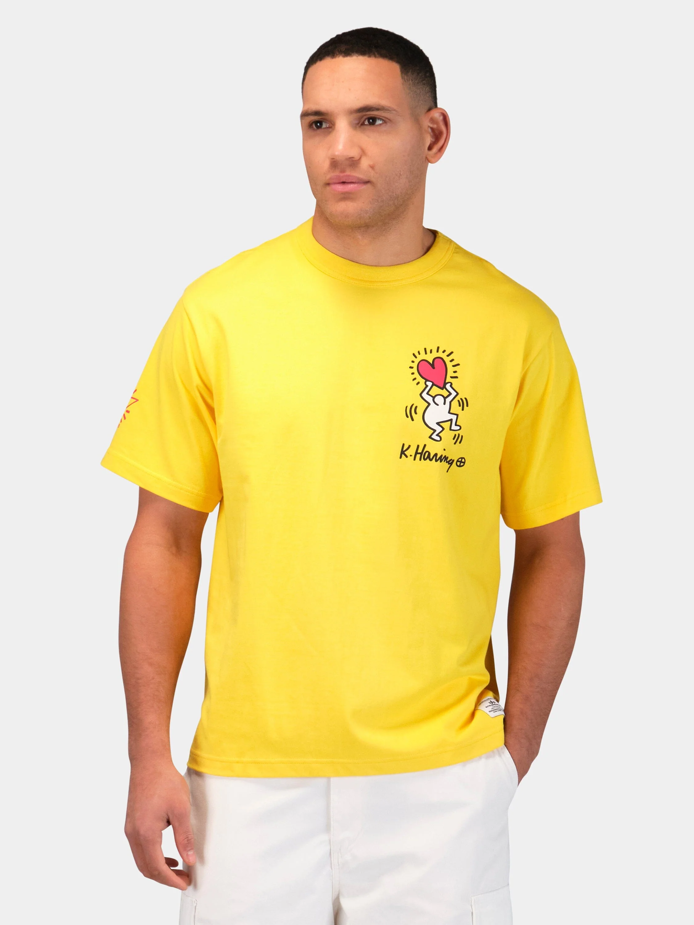KEITH HARING X ALPHA GRAPHIC TEE "HEART MAN" - Image 3