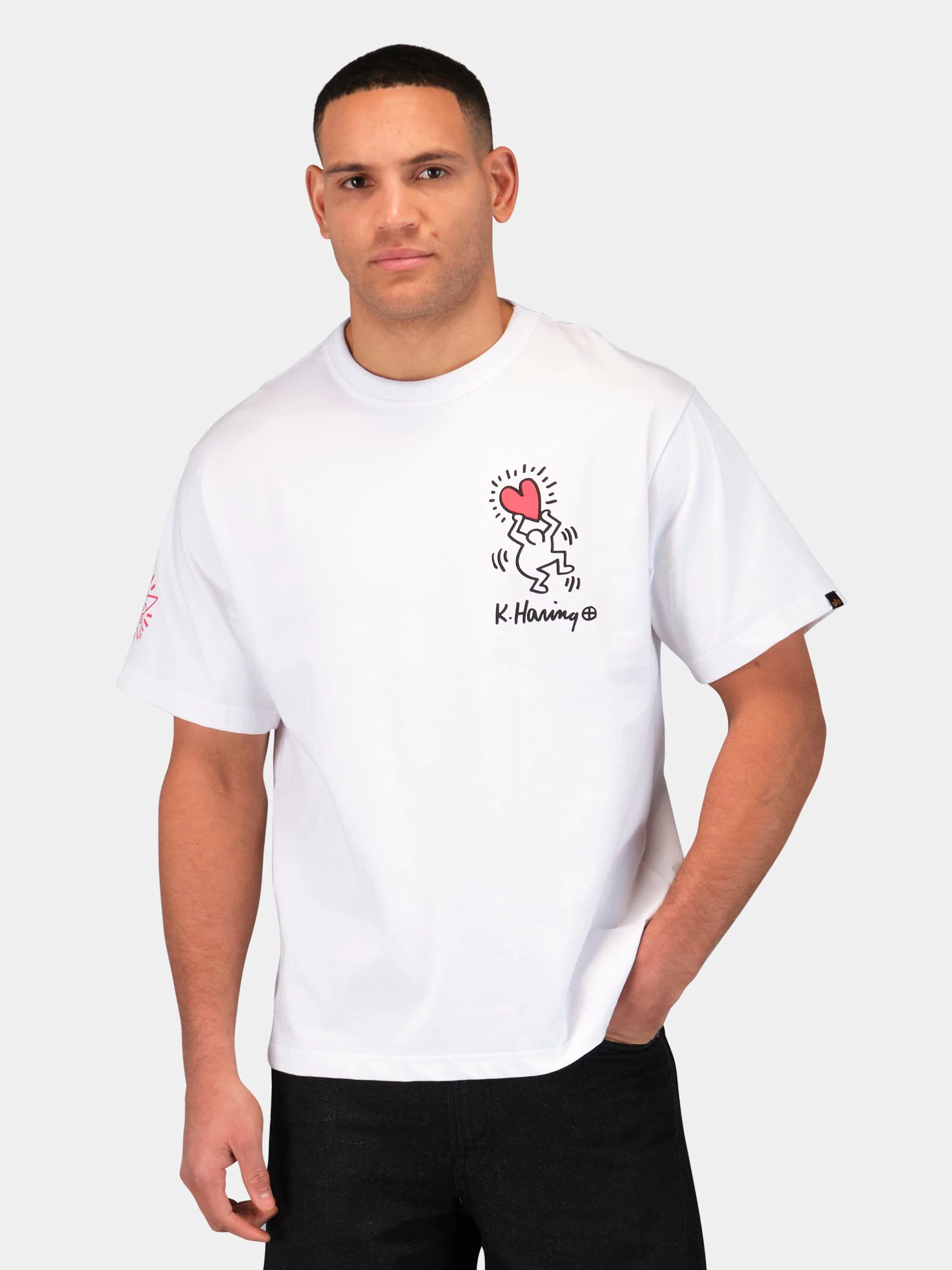 KEITH HARING X ALPHA GRAPHIC TEE "HEART MAN" - Image 9