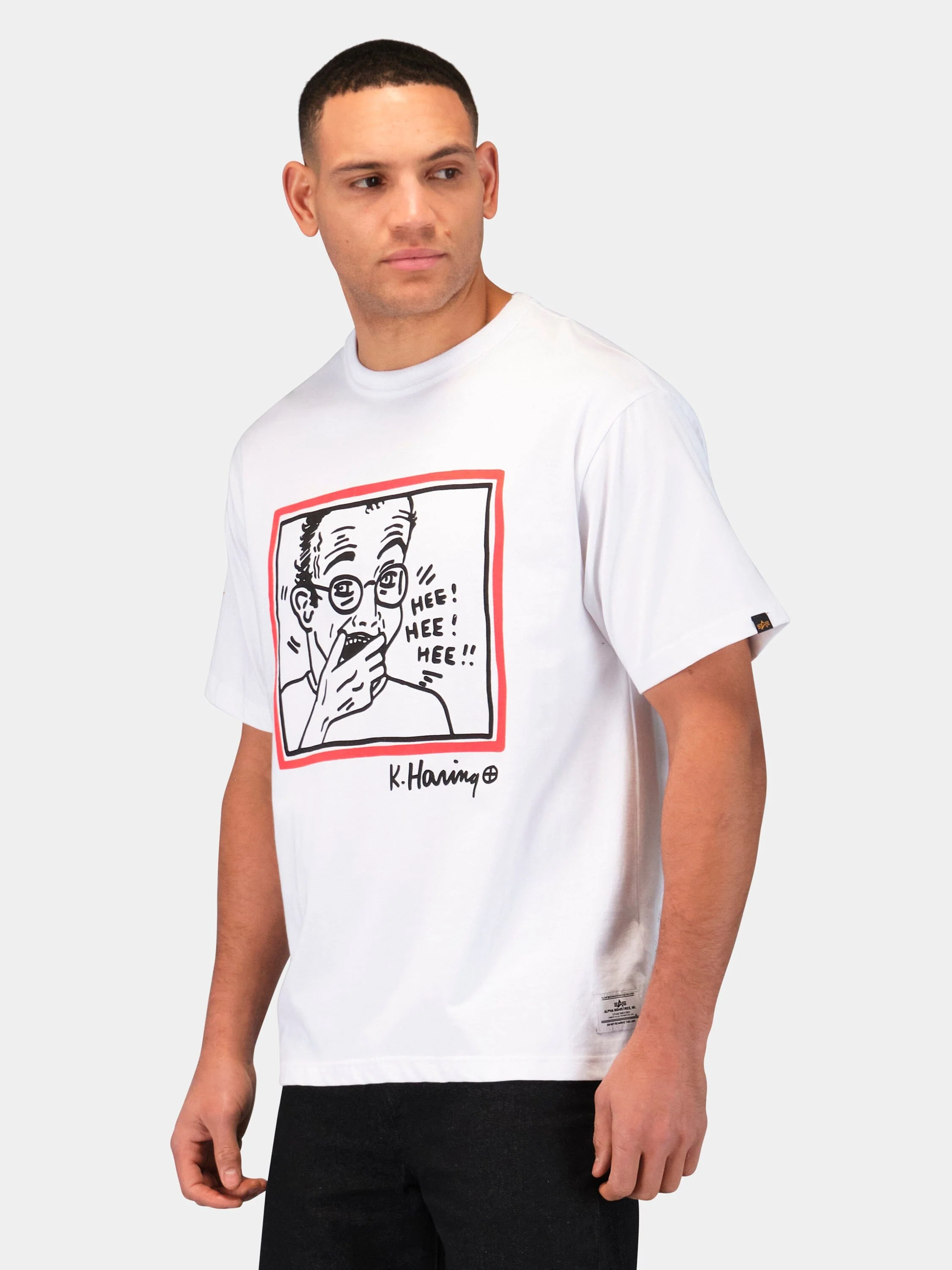KEITH HARING X ALPHA GRAPHIC TEE "HEE HEE" - Image 3