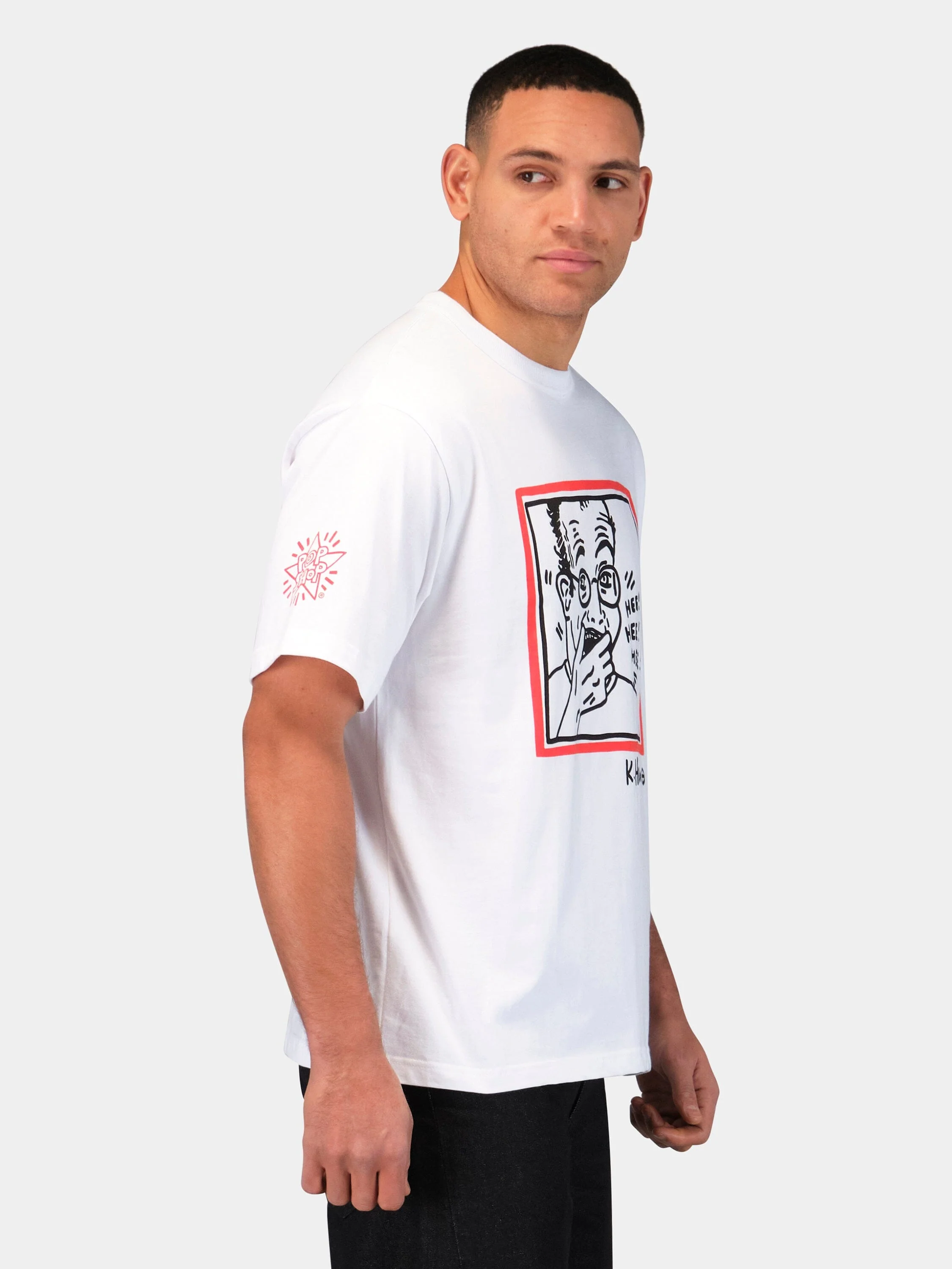 KEITH HARING X ALPHA GRAPHIC TEE "HEE HEE" - Image 4