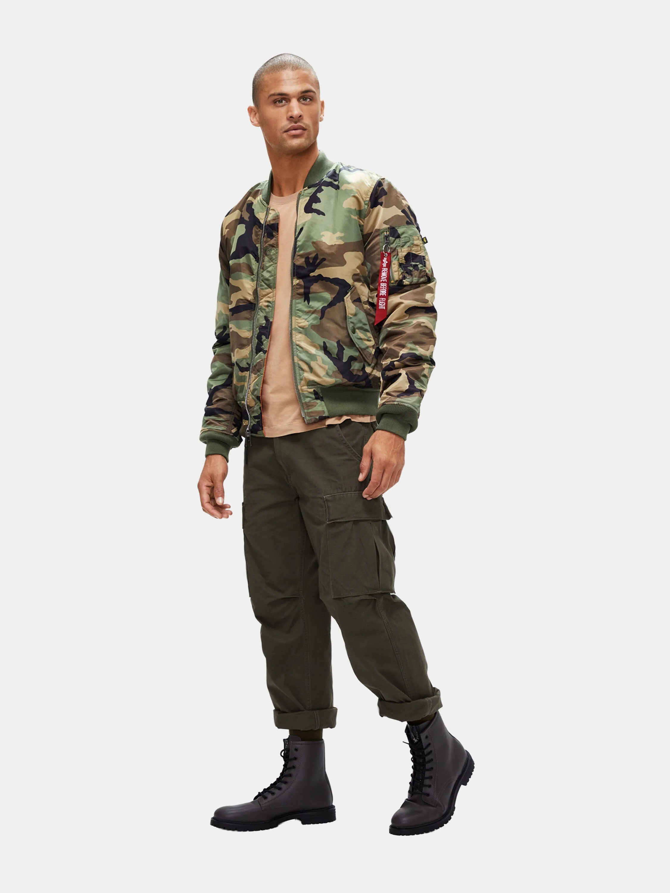 MA-1 BOMBER JACKET SLIM FIT (WOODLAND CAMO) - Image 5