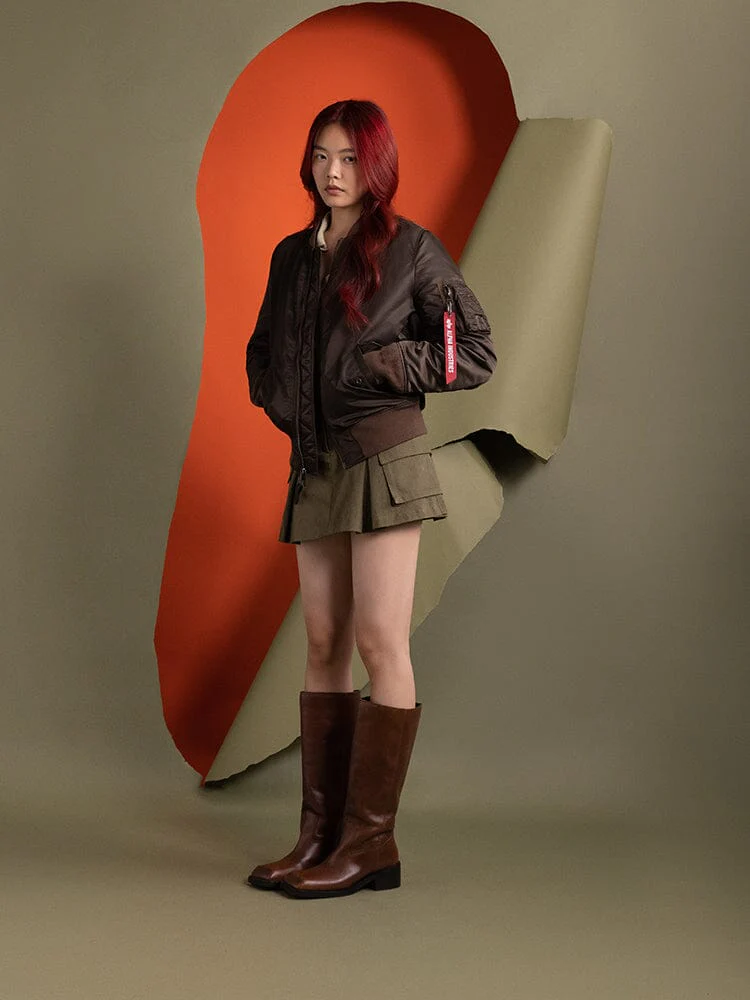 MA-1 BOMBER JACKET WOMENS (CHOCOLATE) - Image 3