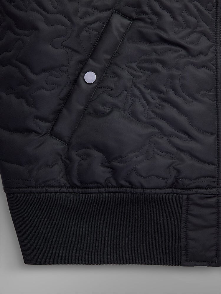 CAMO QUILTED MA-1 BOMBER JACKET BLACK - Image 7