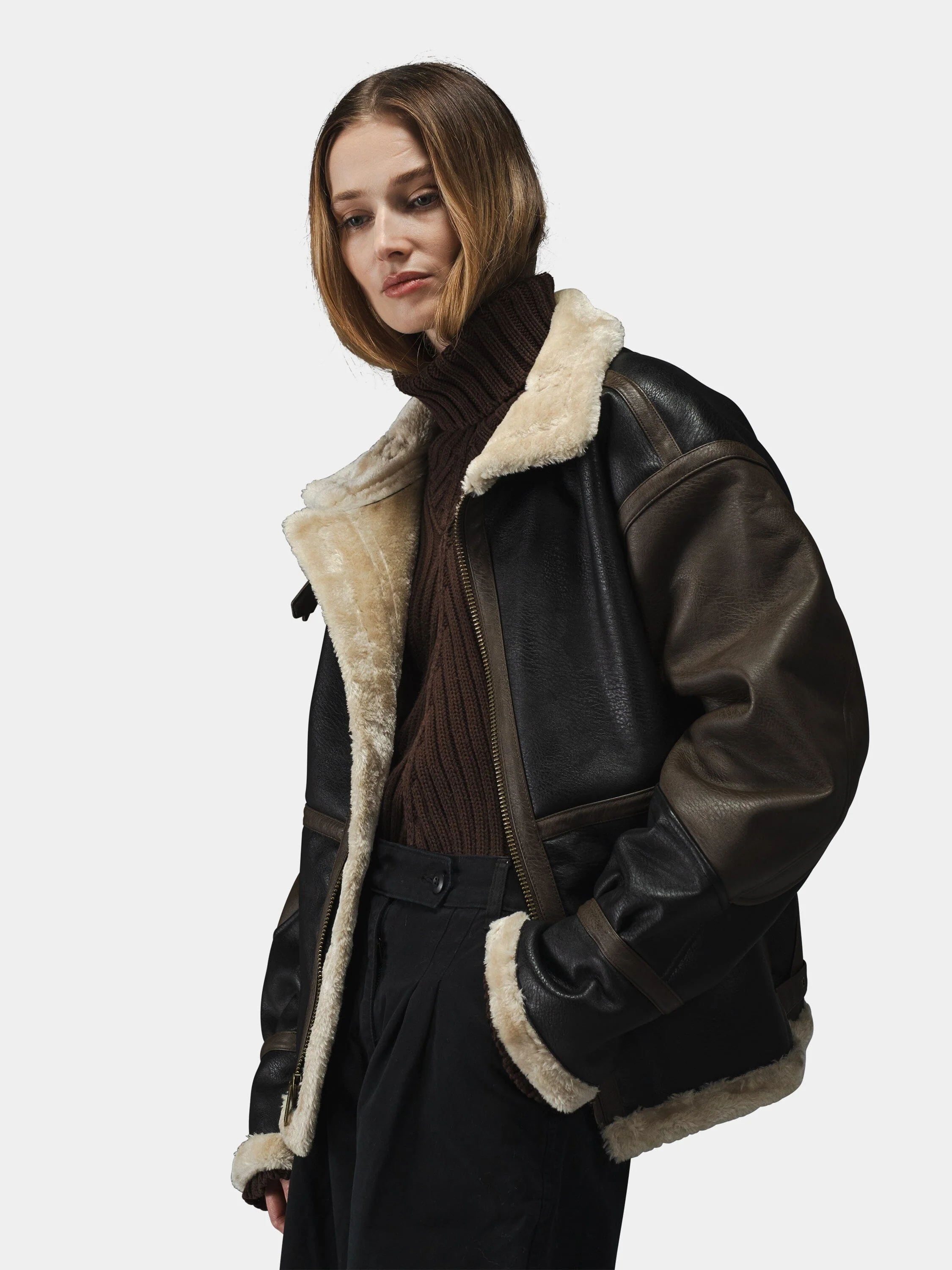 FAUX LEATHER B-3 MOD JACKET - Image 3