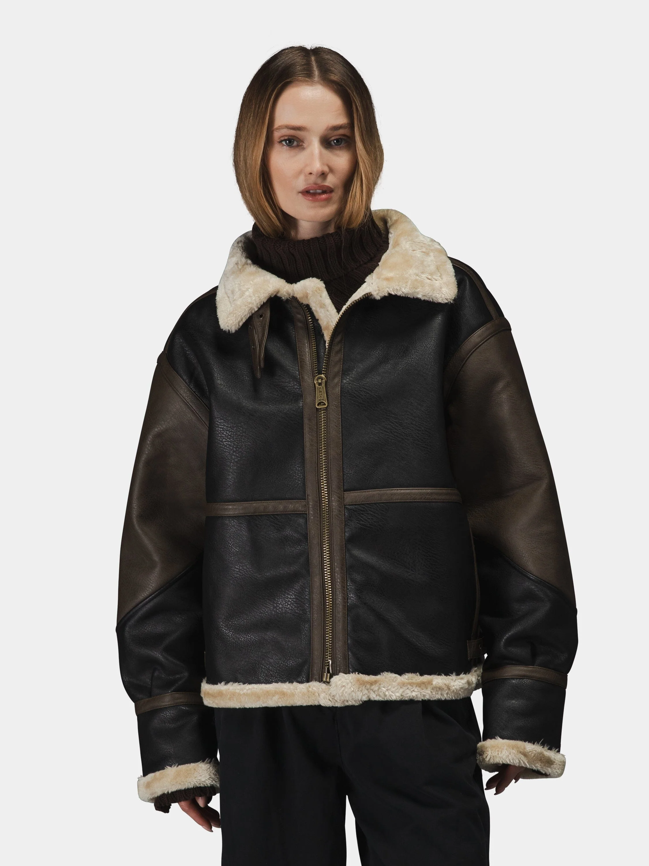 FAUX LEATHER B-3 MOD JACKET - Image 4