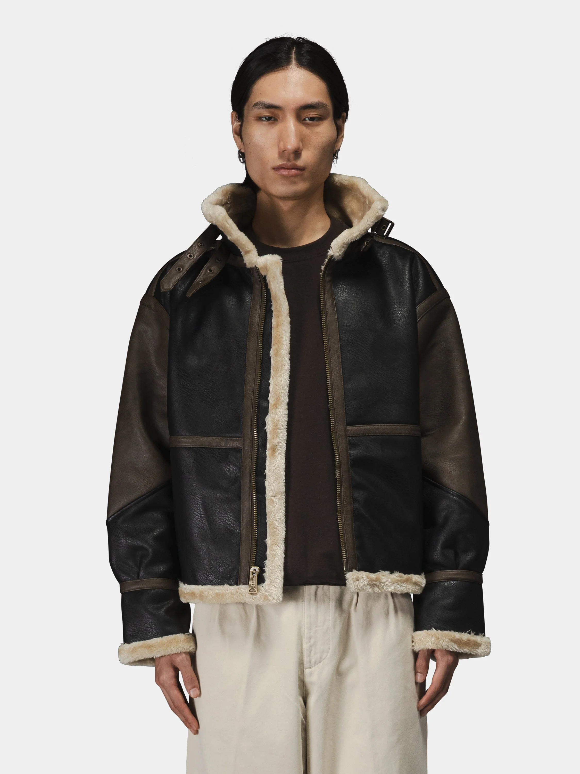 FAUX LEATHER B-3 MOD JACKET - Image 7