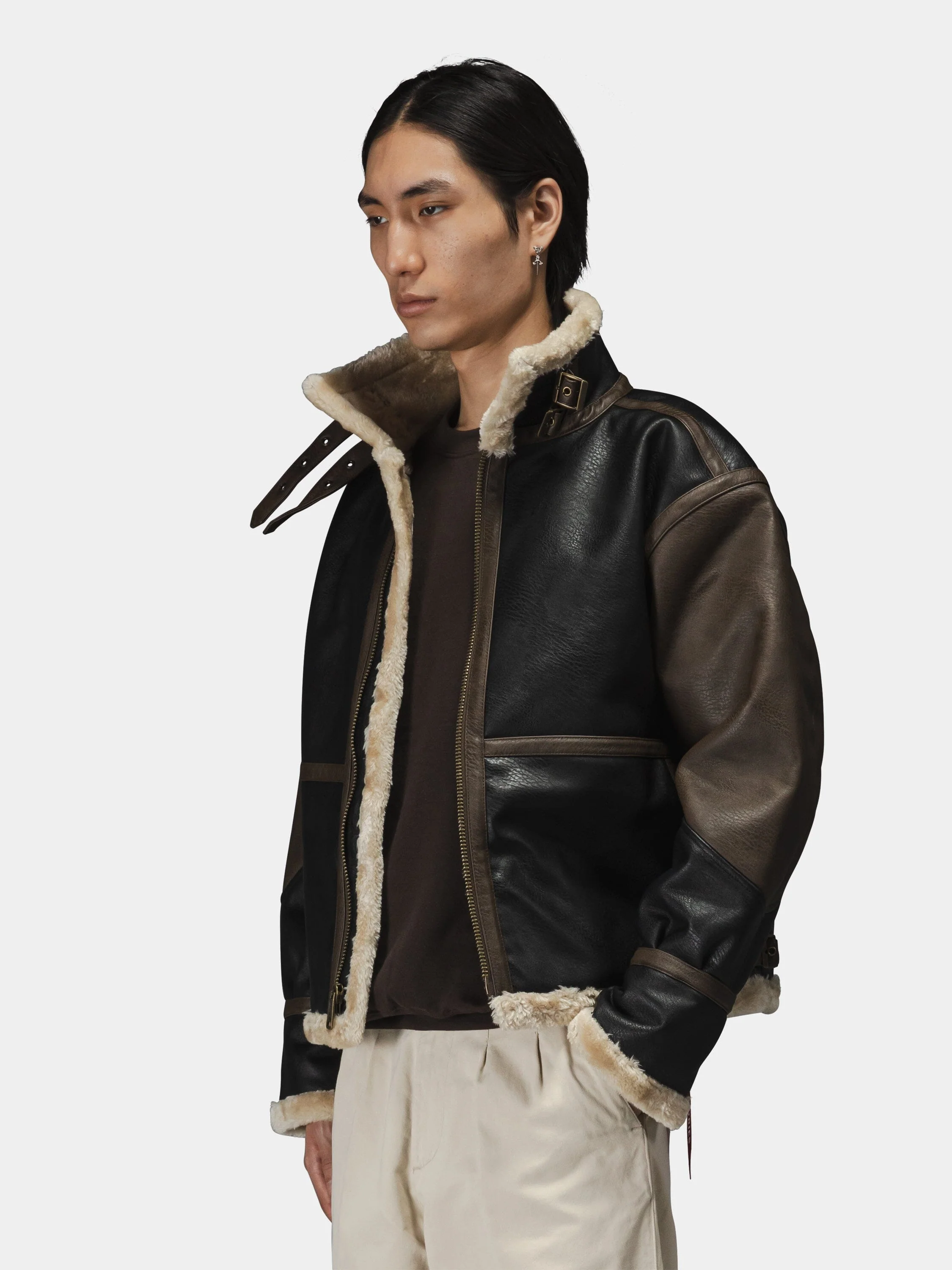 FAUX LEATHER B-3 MOD JACKET - Image 8