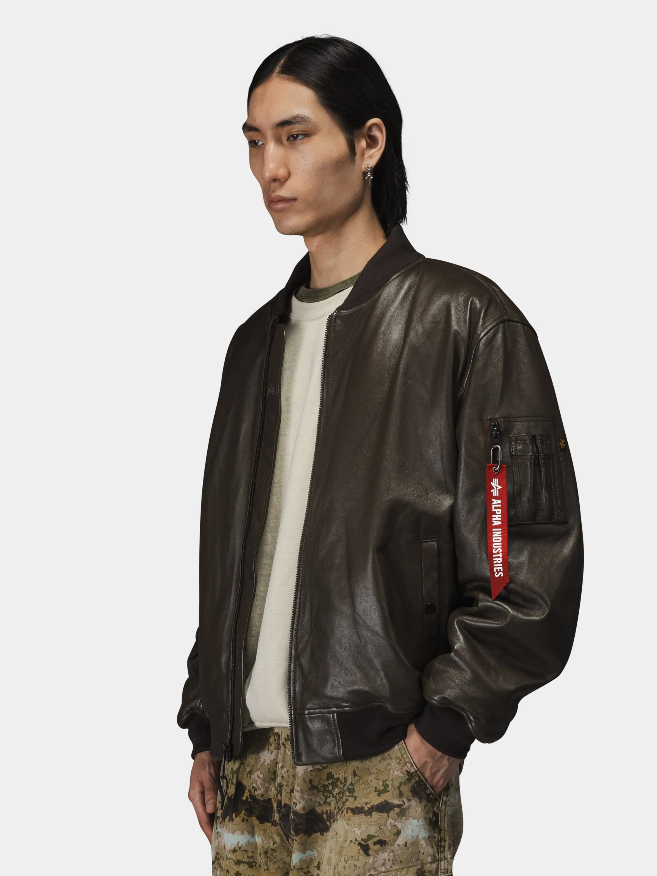LEATHER MA-1 FLIGHT JACKET (ESPRESSO) - Image 2