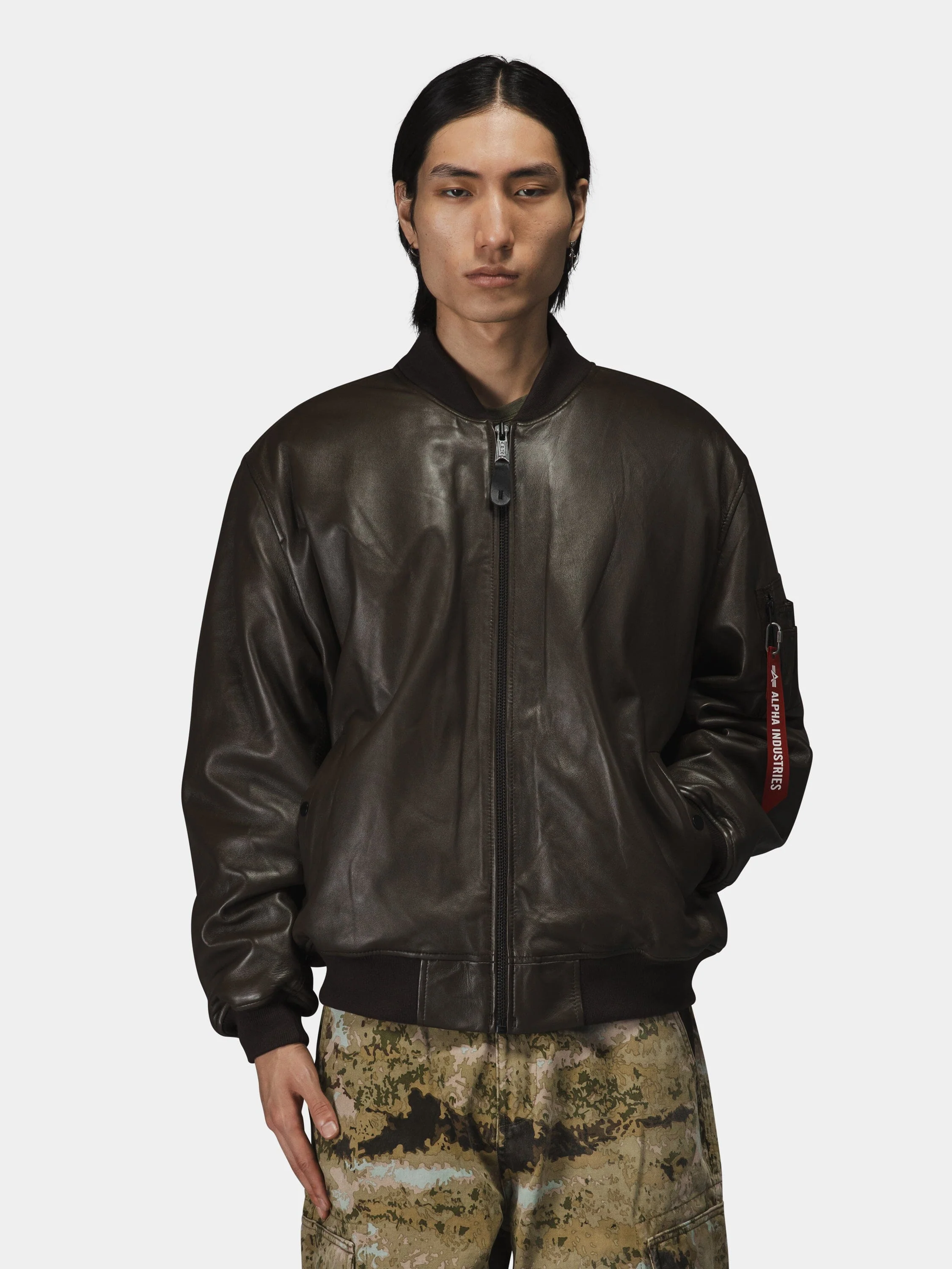LEATHER MA-1 FLIGHT JACKET (ESPRESSO) - Image 3