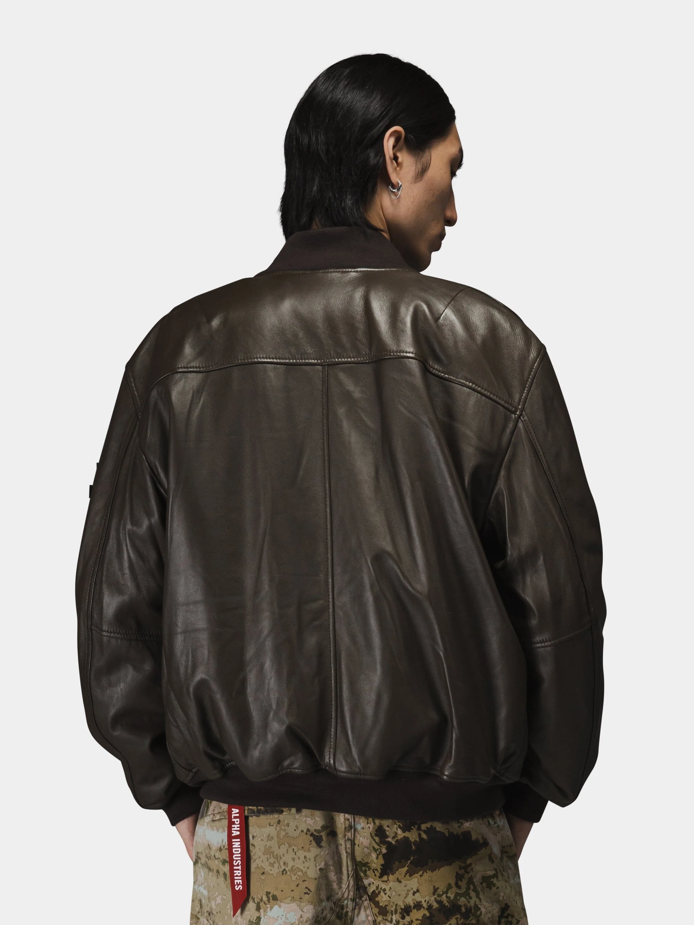 LEATHER MA-1 FLIGHT JACKET (ESPRESSO) - Image 4