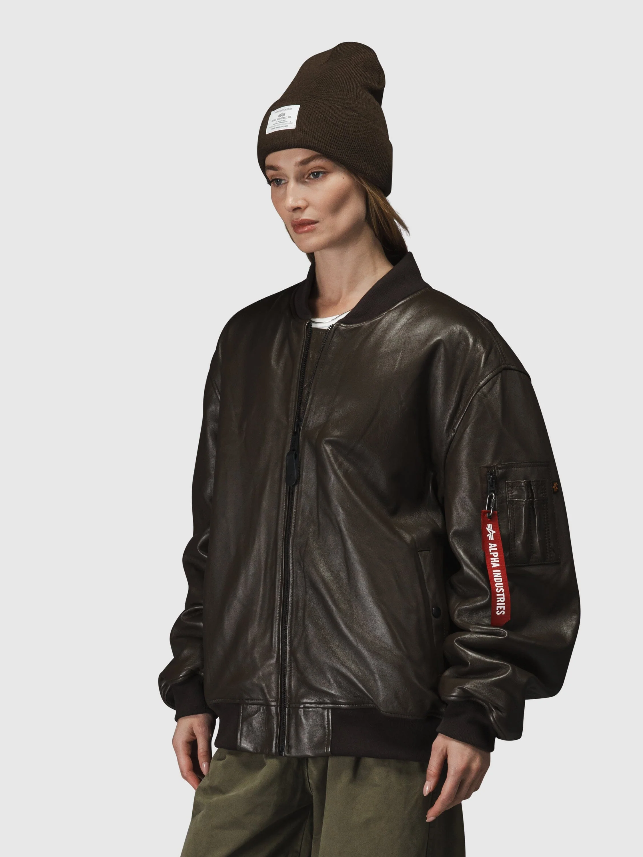 LEATHER MA-1 FLIGHT JACKET (ESPRESSO) - Image 7