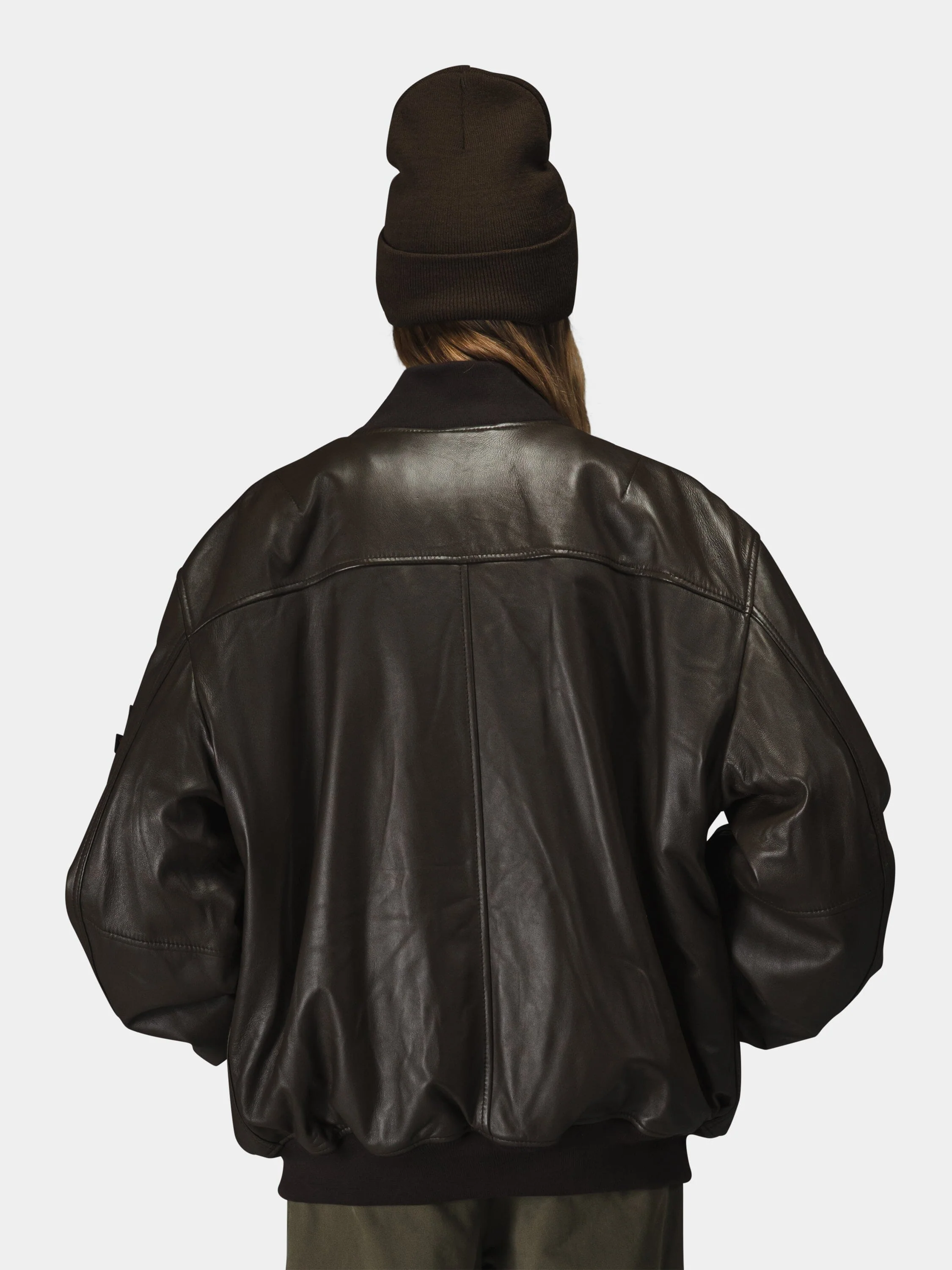 LEATHER MA-1 FLIGHT JACKET (ESPRESSO) - Image 8