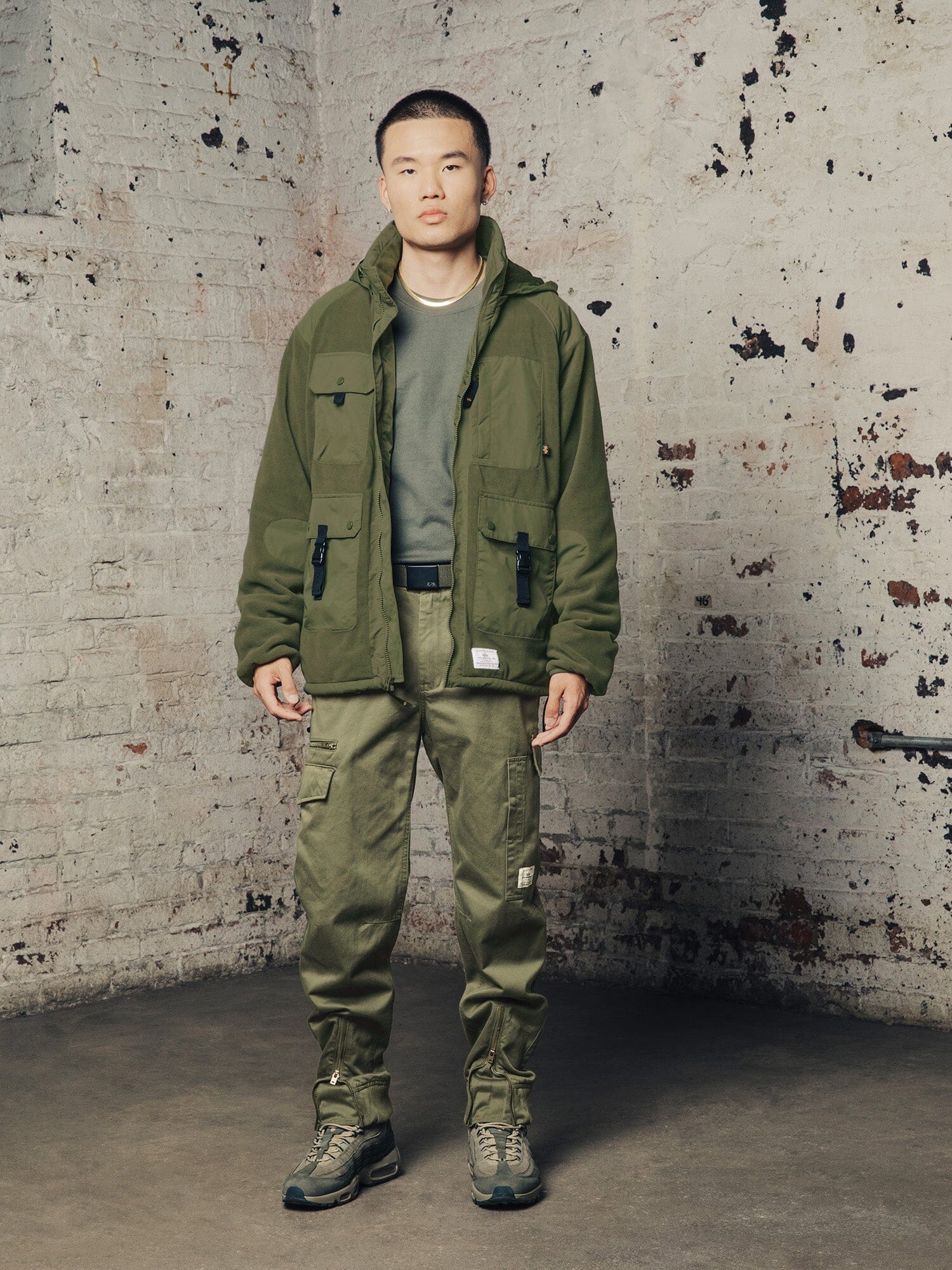 MIXED MEDIA FLEECE FULL ZIP HOODIE - Image 6