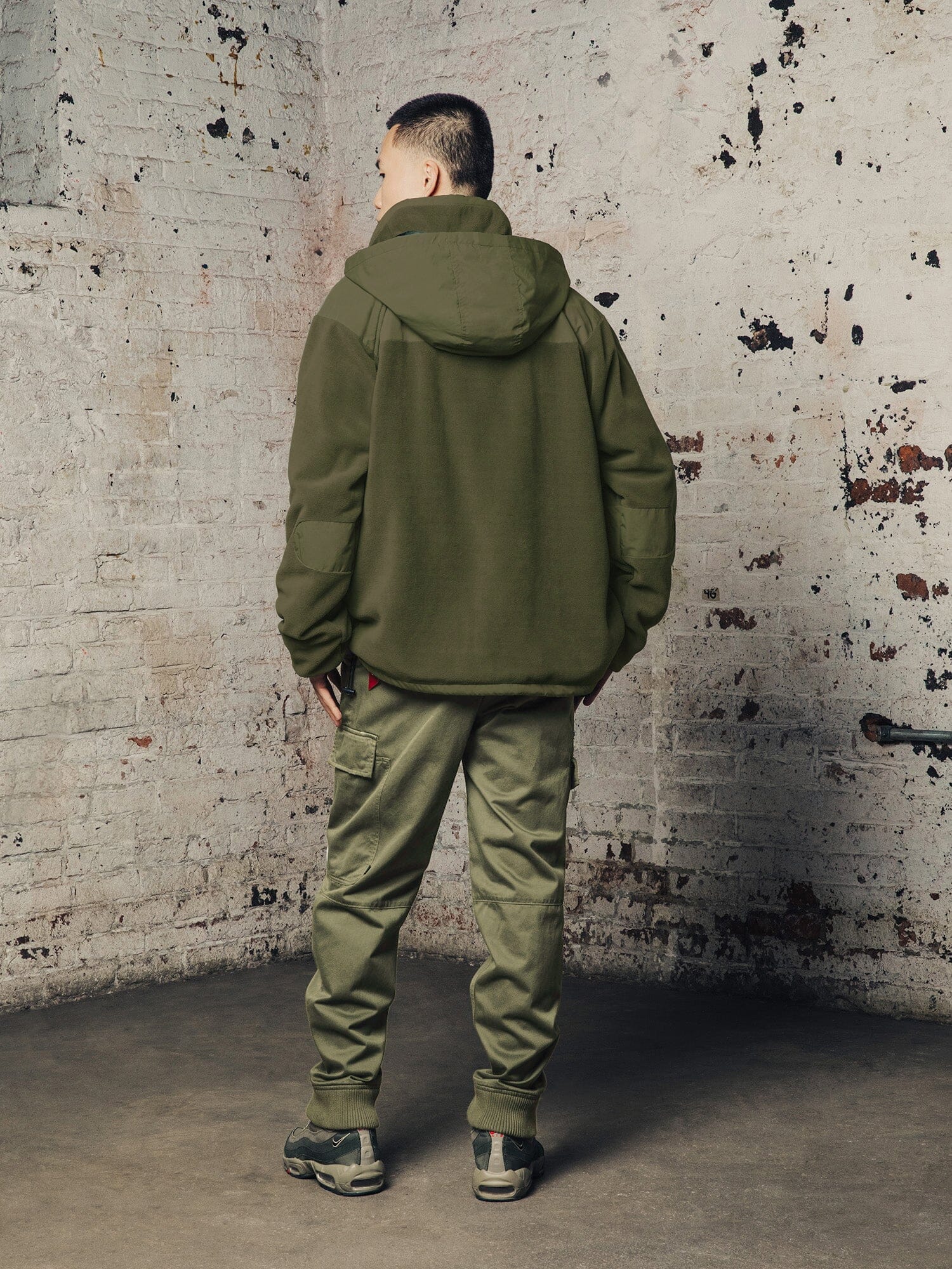 MIXED MEDIA FLEECE FULL ZIP HOODIE - Image 7