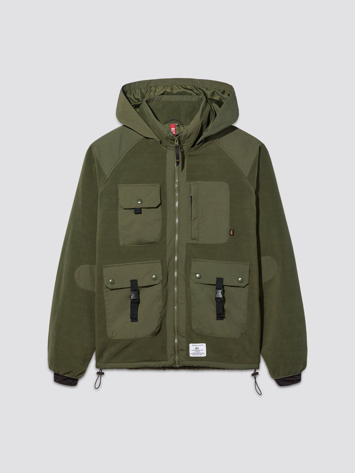 MIXED MEDIA FLEECE FULL ZIP HOODIE - Image 8