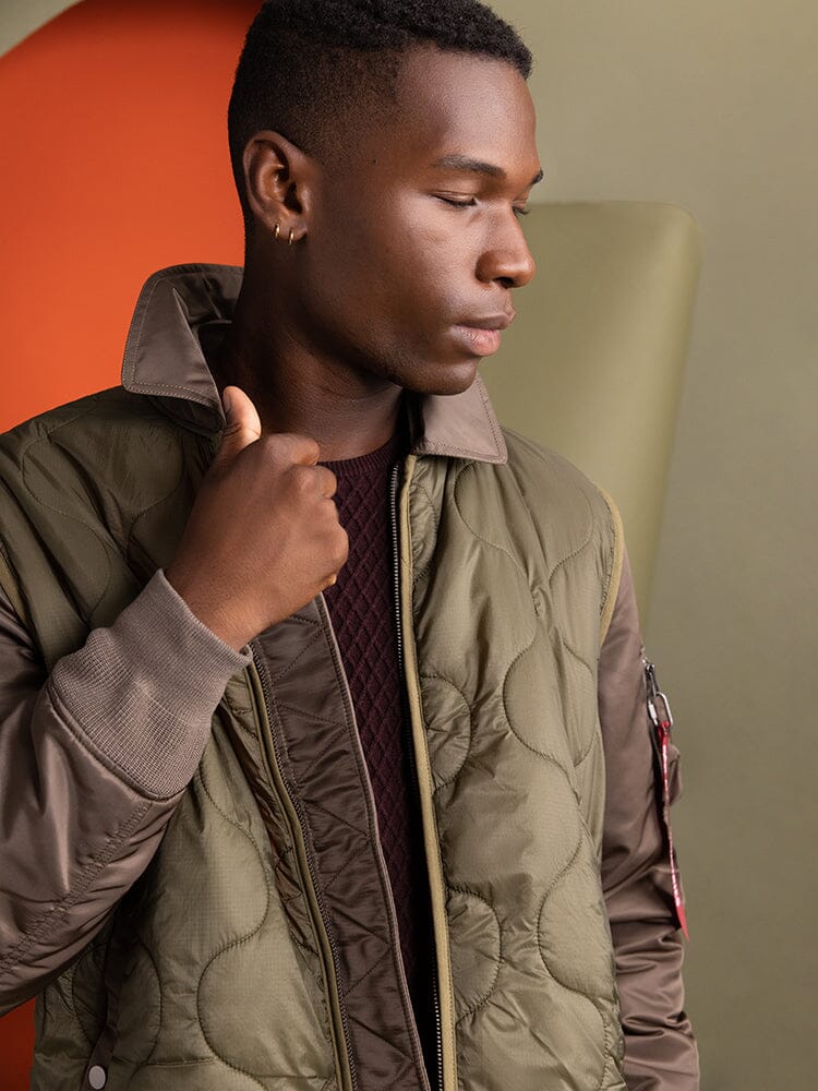 MIXED MEDIA QUILTED UTILITY JACKET (COYOTE BROWN) - Image 2