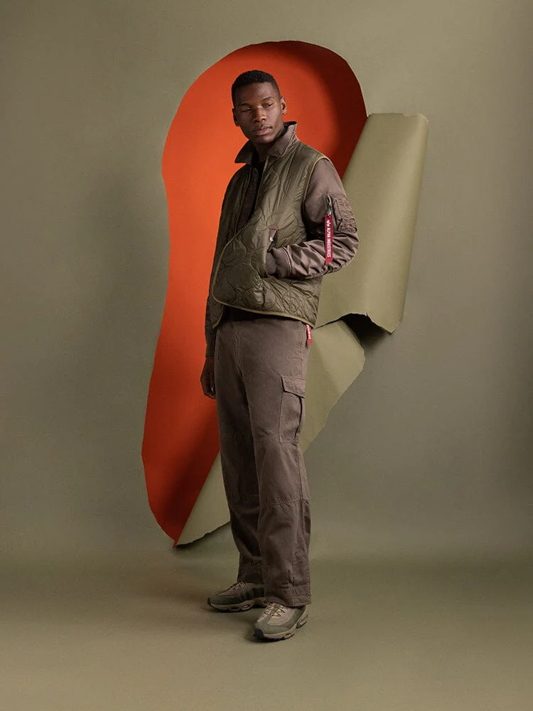 MIXED MEDIA QUILTED UTILITY JACKET (COYOTE BROWN) - Image 3