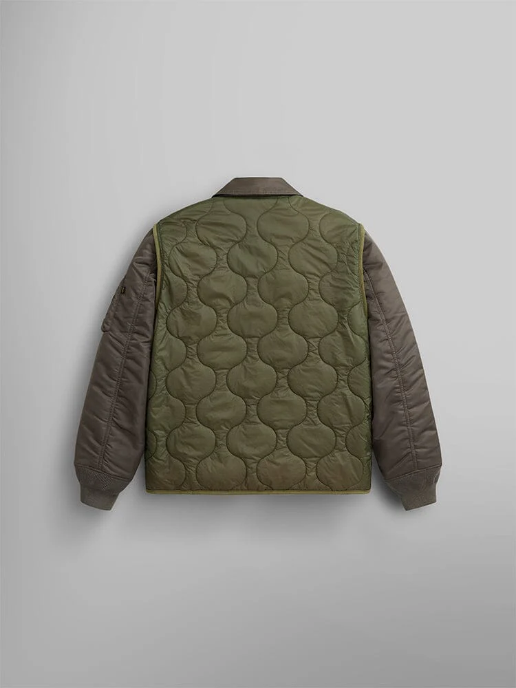 MIXED MEDIA QUILTED UTILITY JACKET (COYOTE BROWN) - Image 8