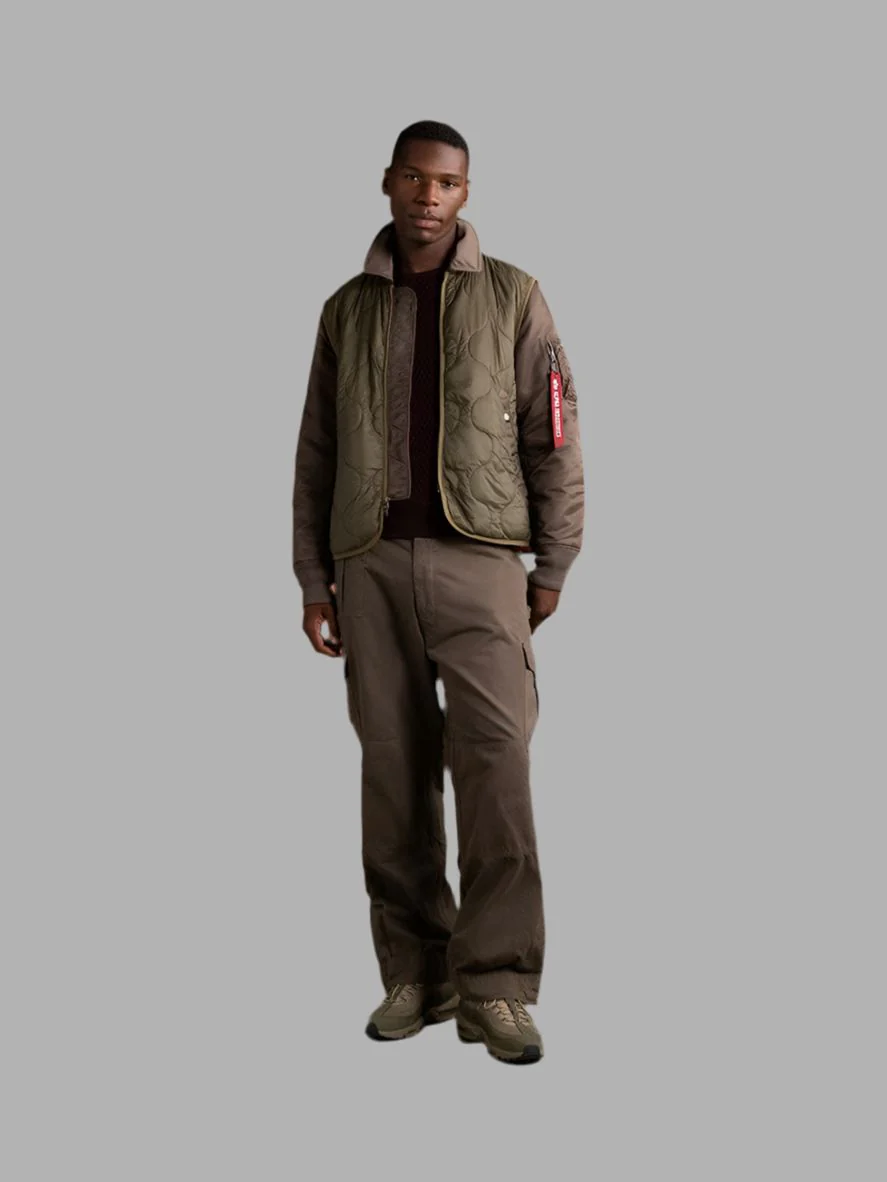 MIXED MEDIA QUILTED UTILITY JACKET (COYOTE BROWN) - Image 9