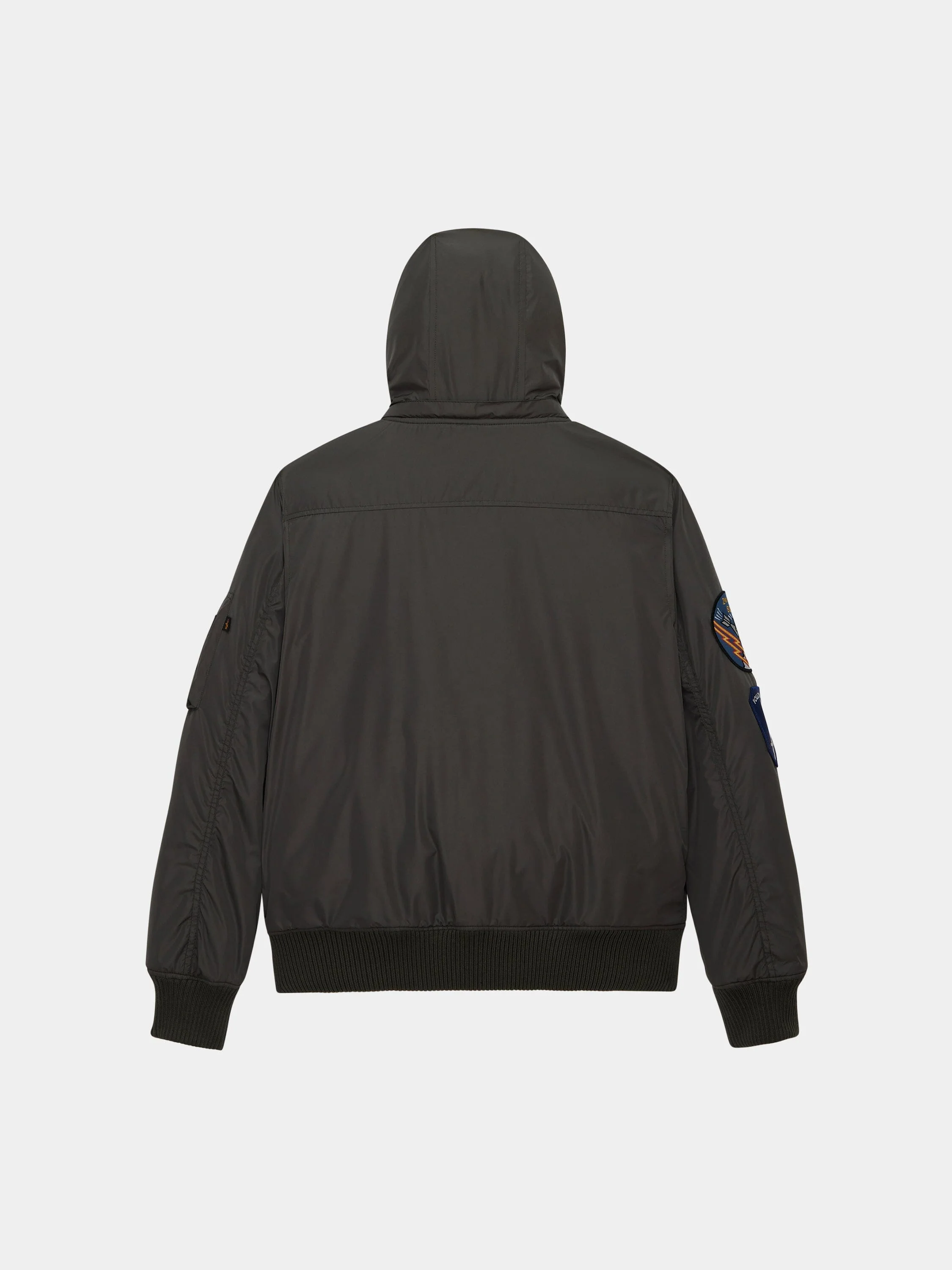 PATCHED HOODED RIB FLIGHT JACKET - Image 10