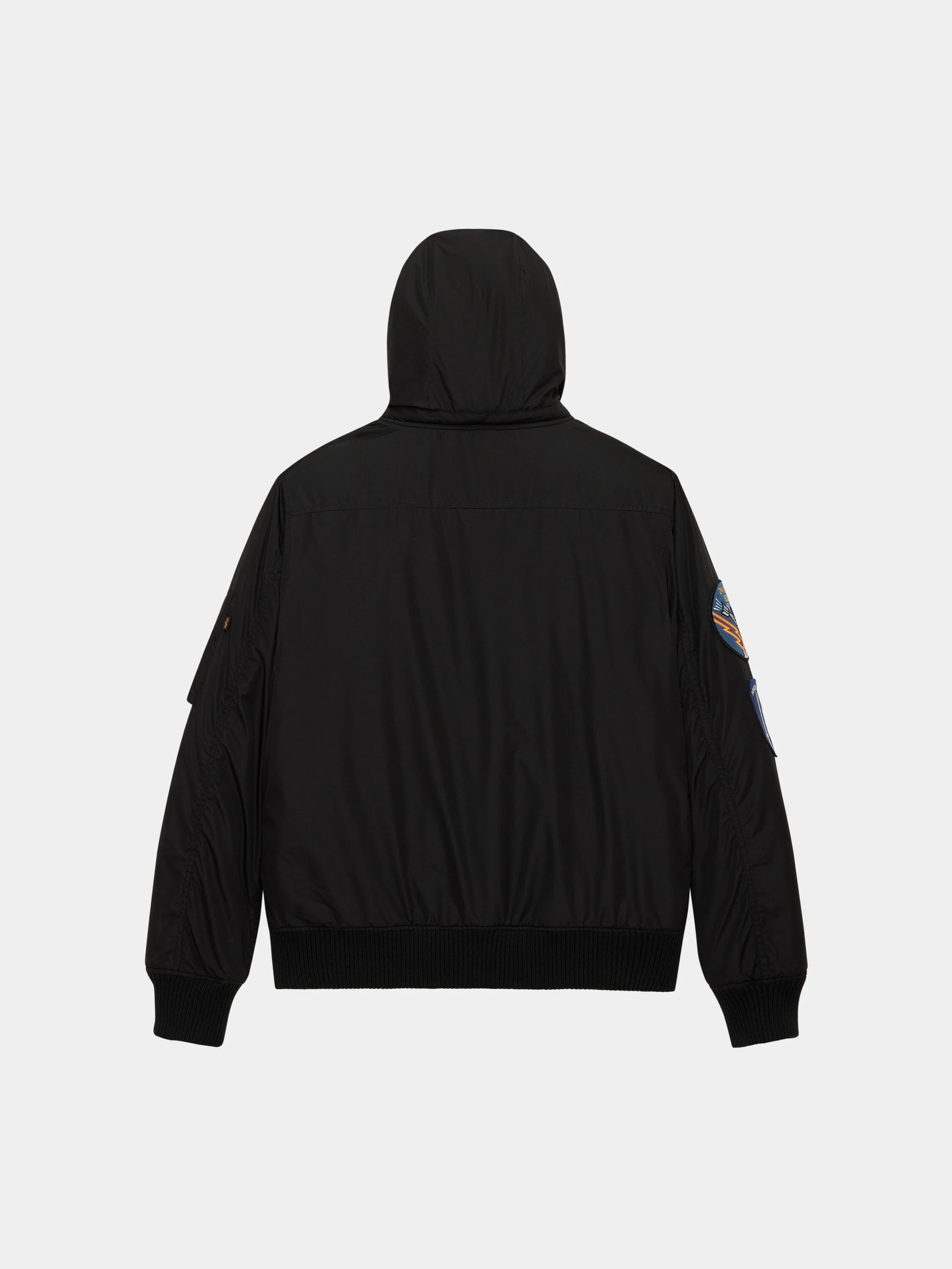 PATCHED HOODED RIB FLIGHT JACKET - Image 5