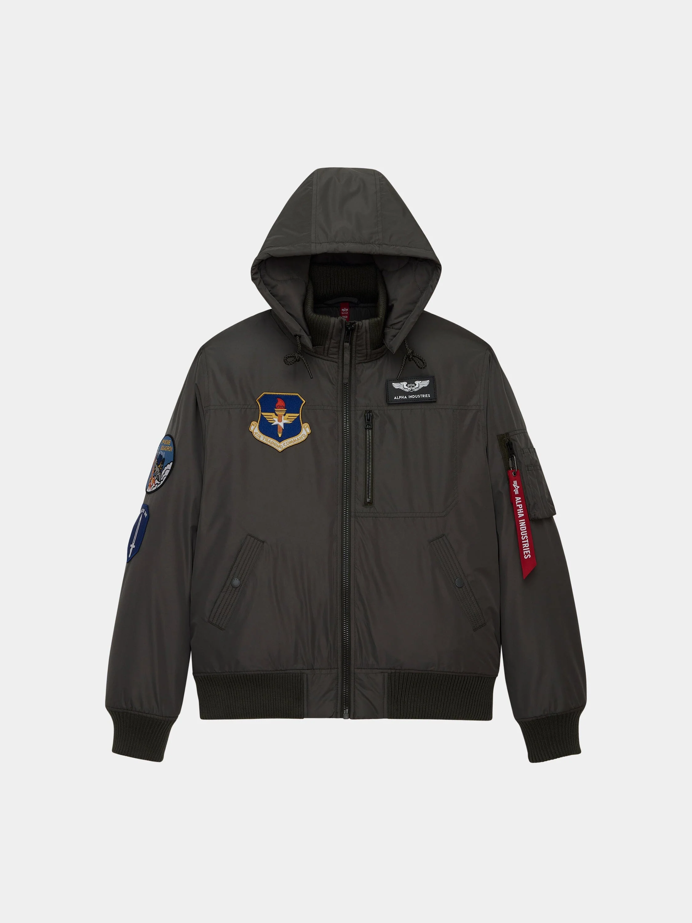 PATCHED HOODED RIB FLIGHT JACKET - Image 6