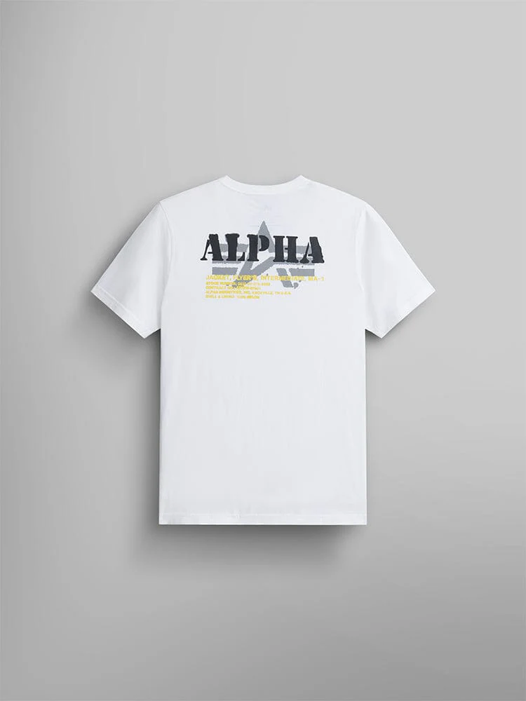 ALPHA STENCIL T-SHIRT (WHITE) - Image 2