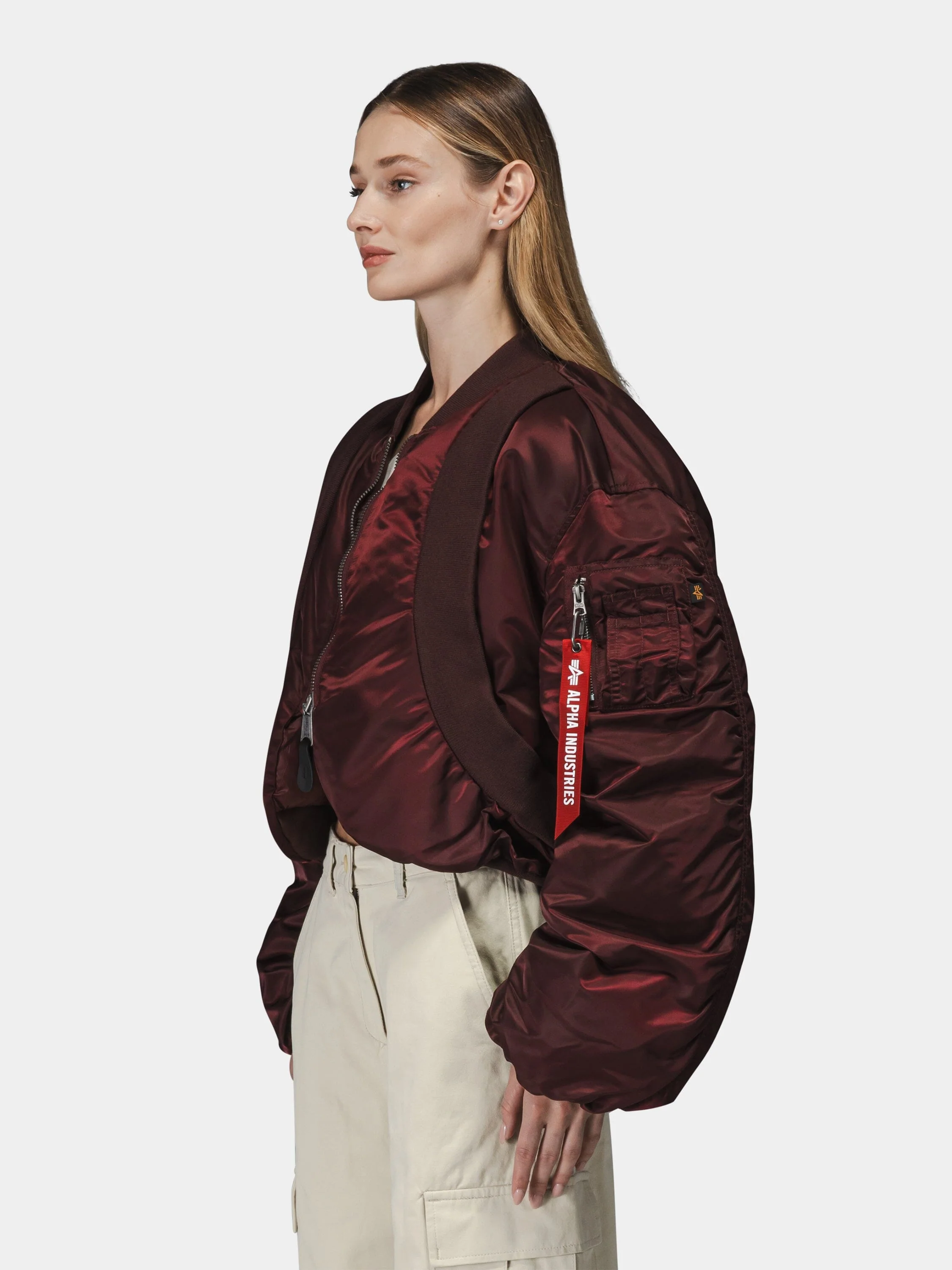 KNIT RIB MA-1 FLIGHT JACKET WOMENS - Image 3