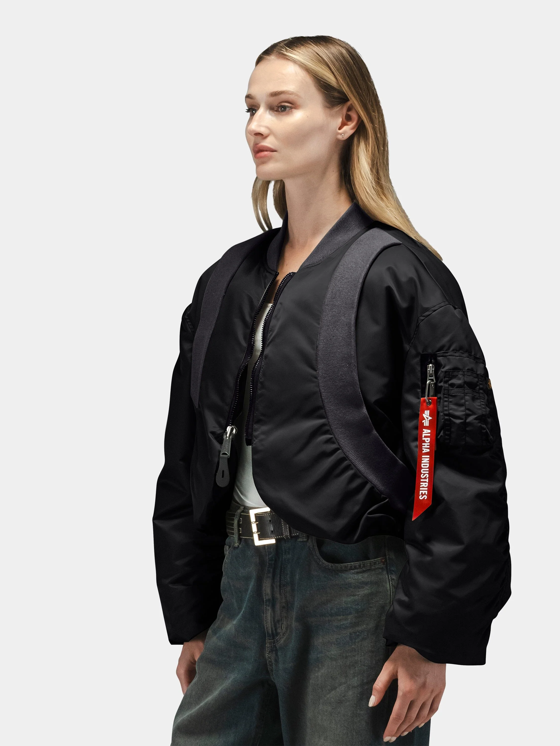 KNIT RIB MA-1 FLIGHT JACKET WOMENS - Image 7
