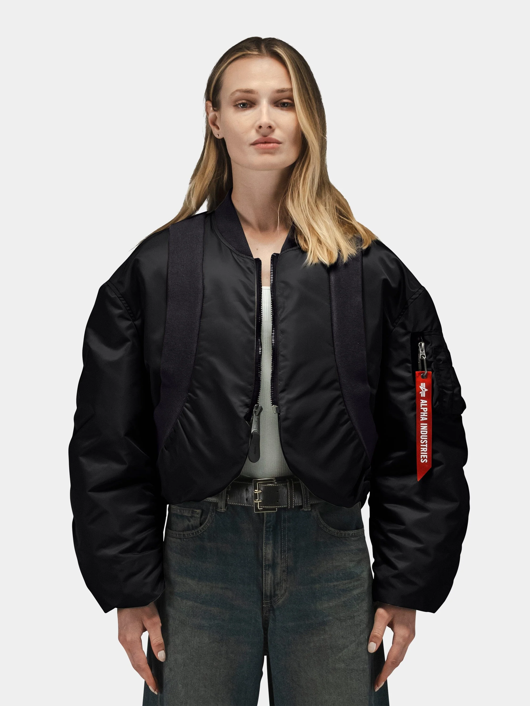 KNIT RIB MA-1 FLIGHT JACKET WOMENS - Image 8